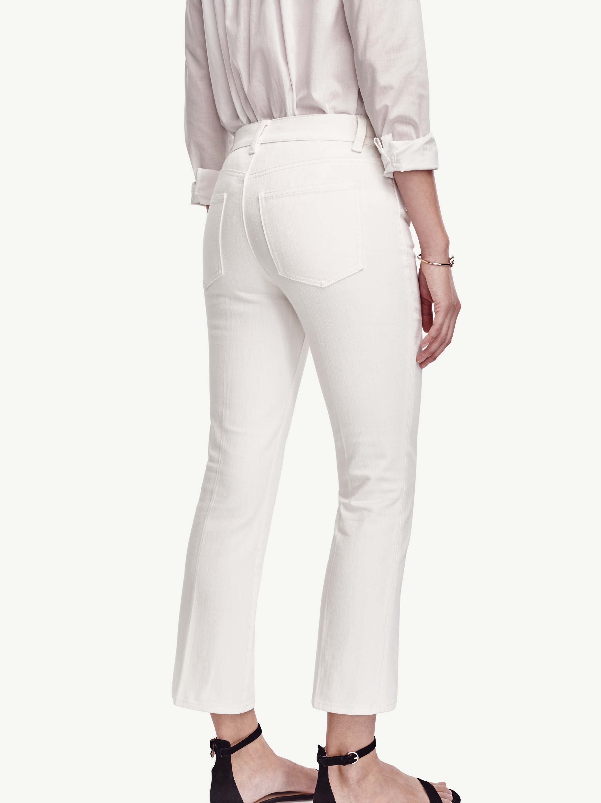 white kick crop jeans