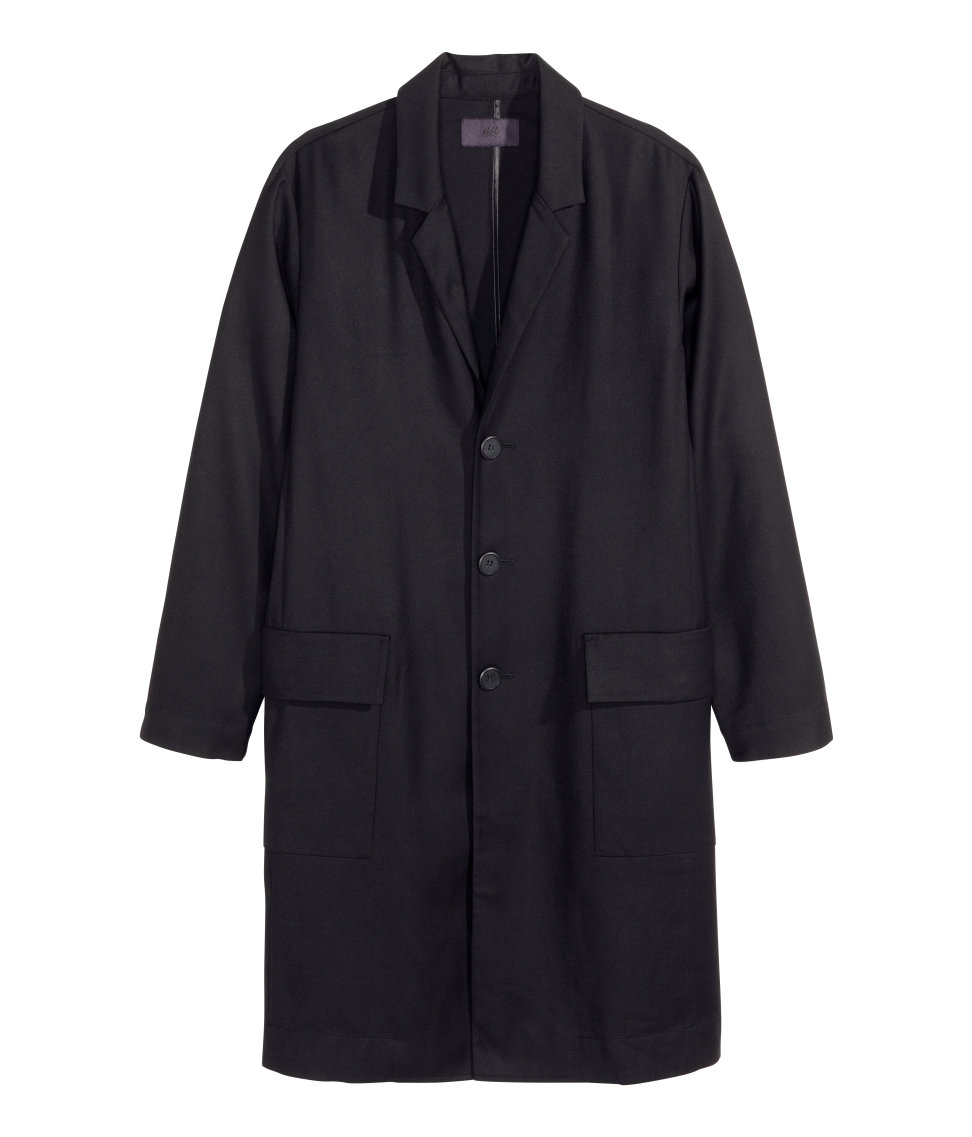 thin black coat