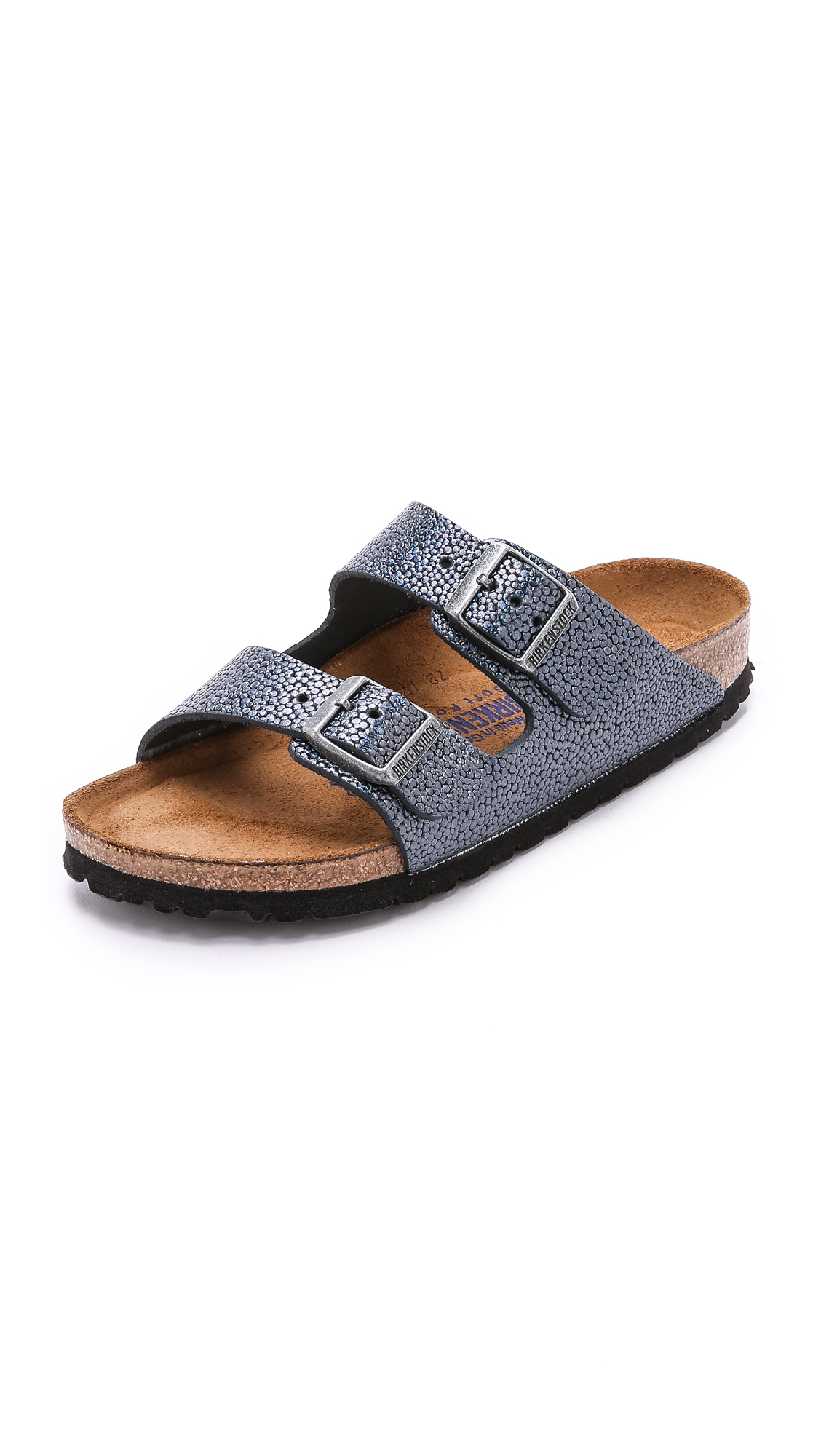 Birkenstock Arizona Two Band Sfb Sandals Pebbles Metallic
