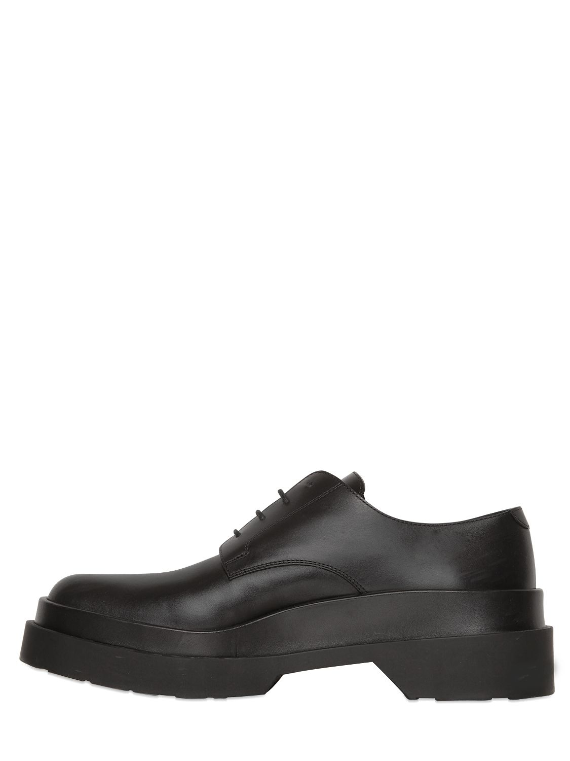 Jil Sander 40mm Leather Platform Derby Shoes in Black for Men | Lyst