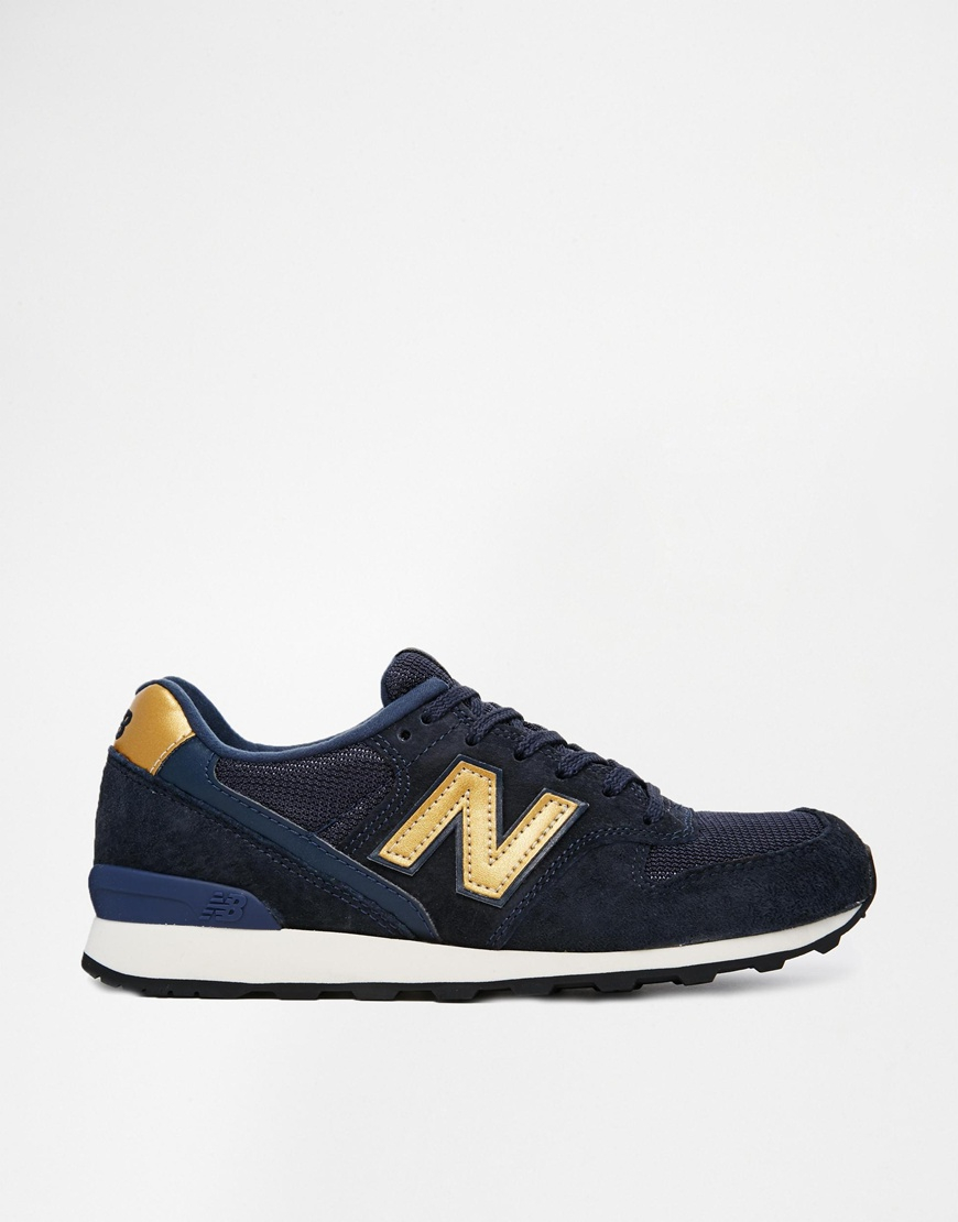 Balance 996 Suedemesh Blue and Gold Sneakers | Lyst