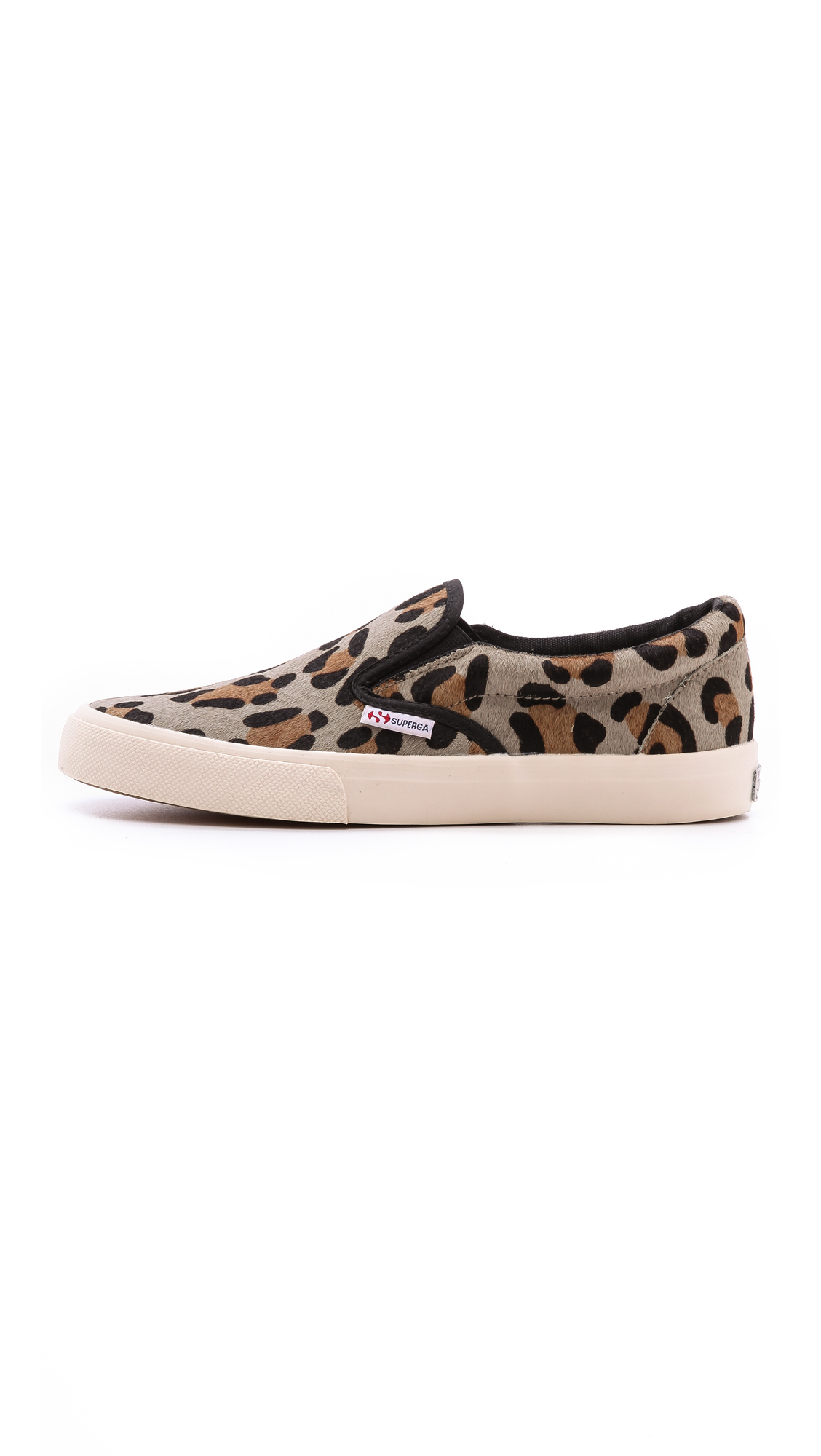 superga leopard haircalf slip on sneakers