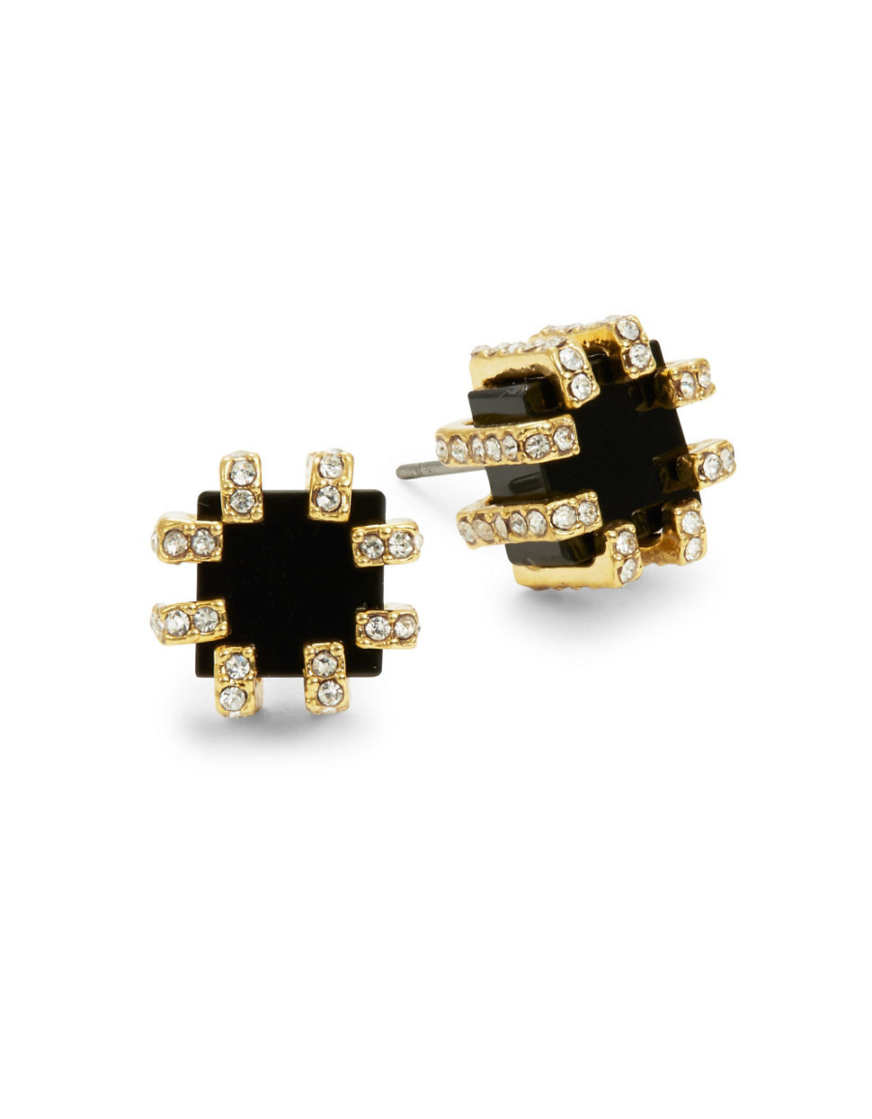 Lyst Trina Turk Pave Square Stud Earrings In Black Gallery