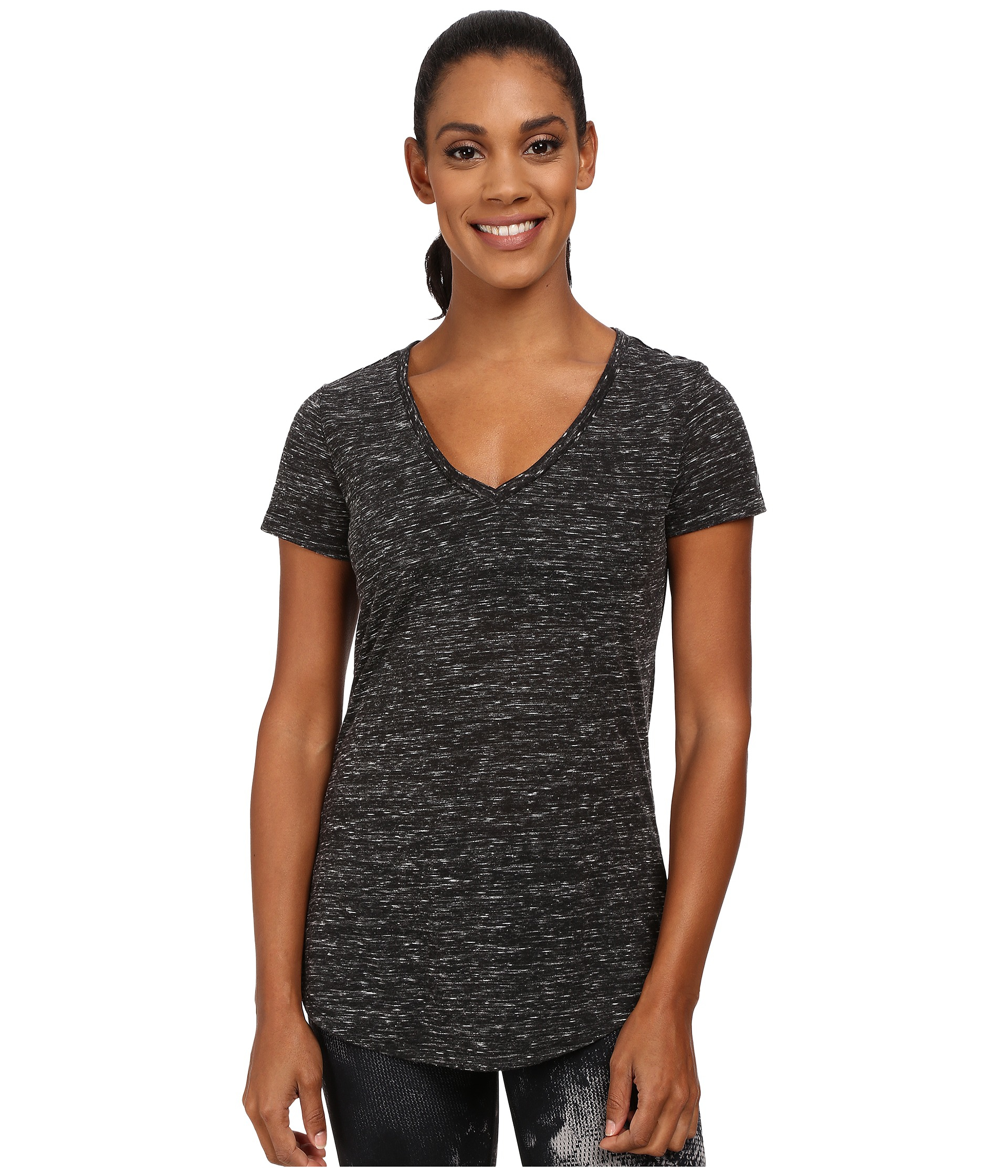 Lyst - Alo Yoga Deep V-neck Shirt in Black