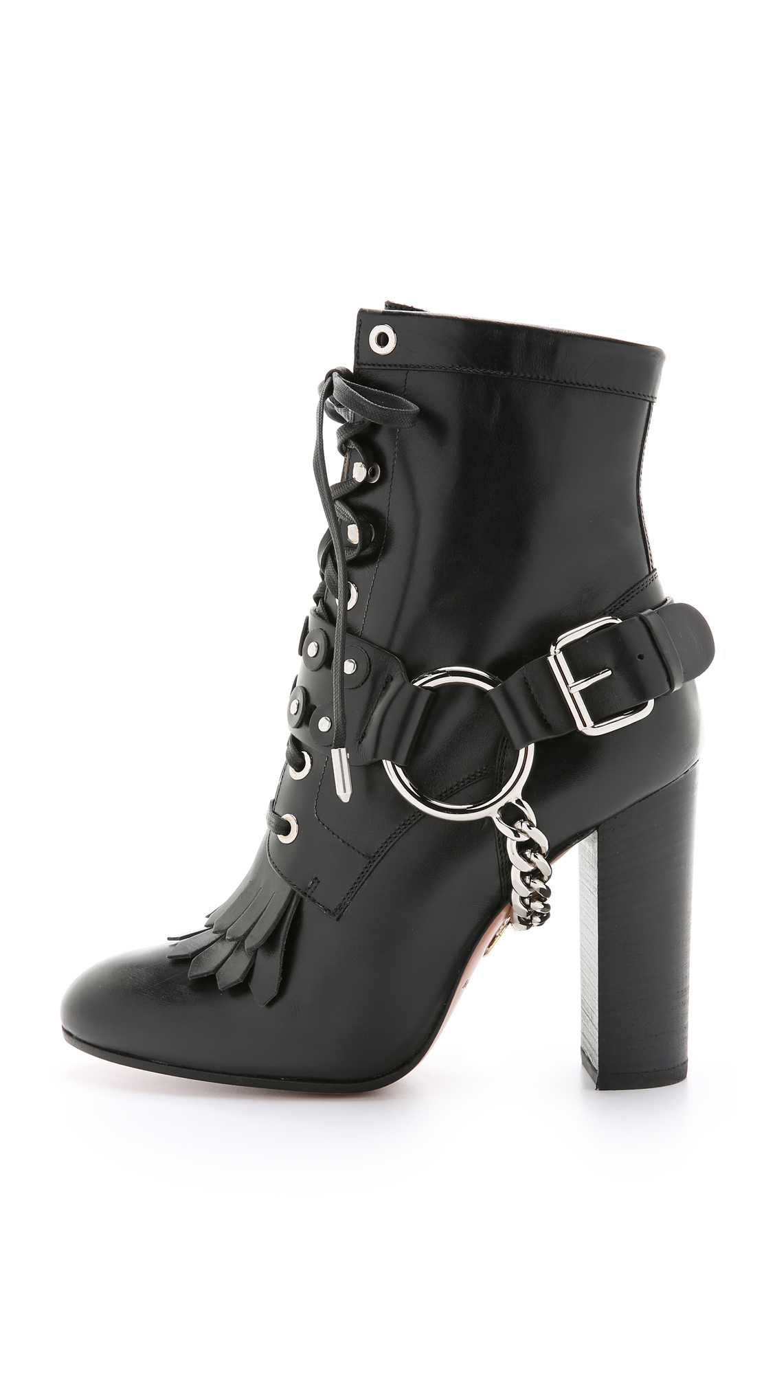 Aquazzura Rockstar Leather Harness Boots in Black Lyst
