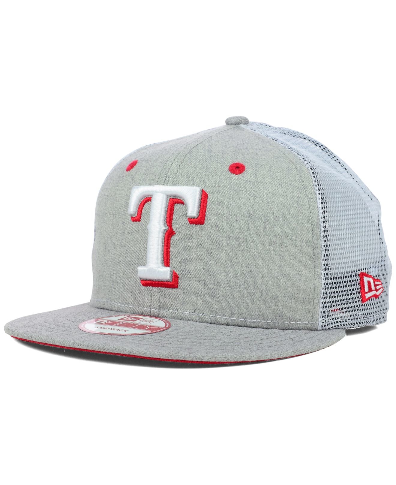Texas Rangers Mesh Back Ball Cap - White/Gray