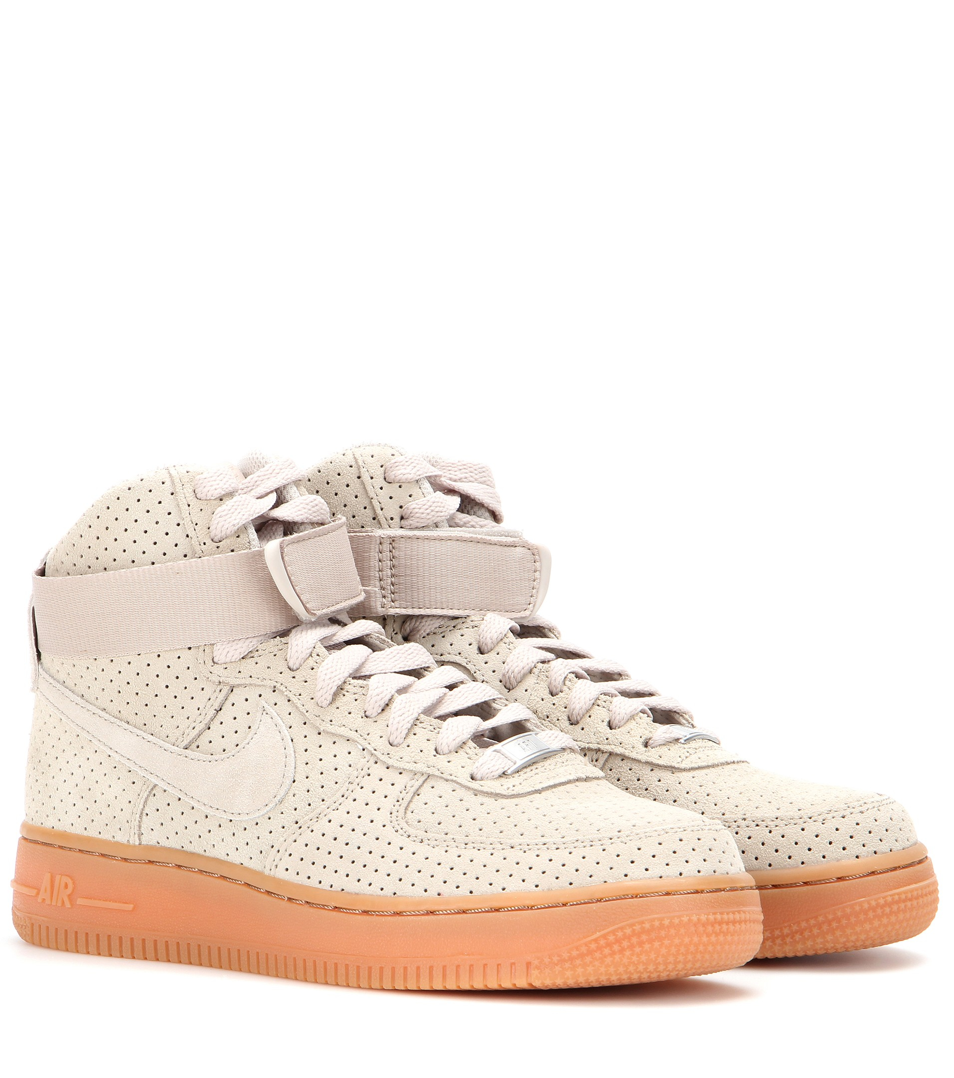 Lyst - Nike Air Force 1 Suede High-top Sneakers in Natural