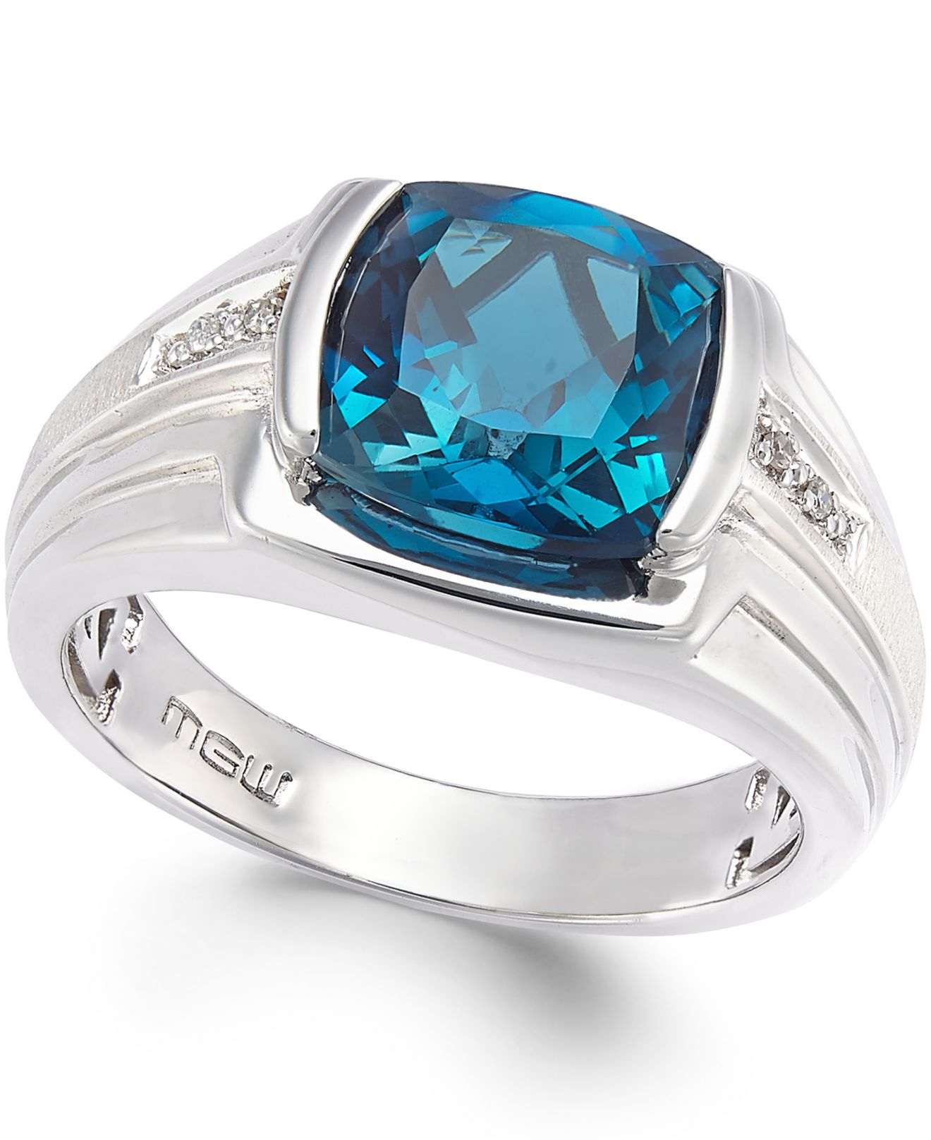 Download Macy's Men's Blue Topaz (5 Ct. T.w.) And Diamond Accent ...