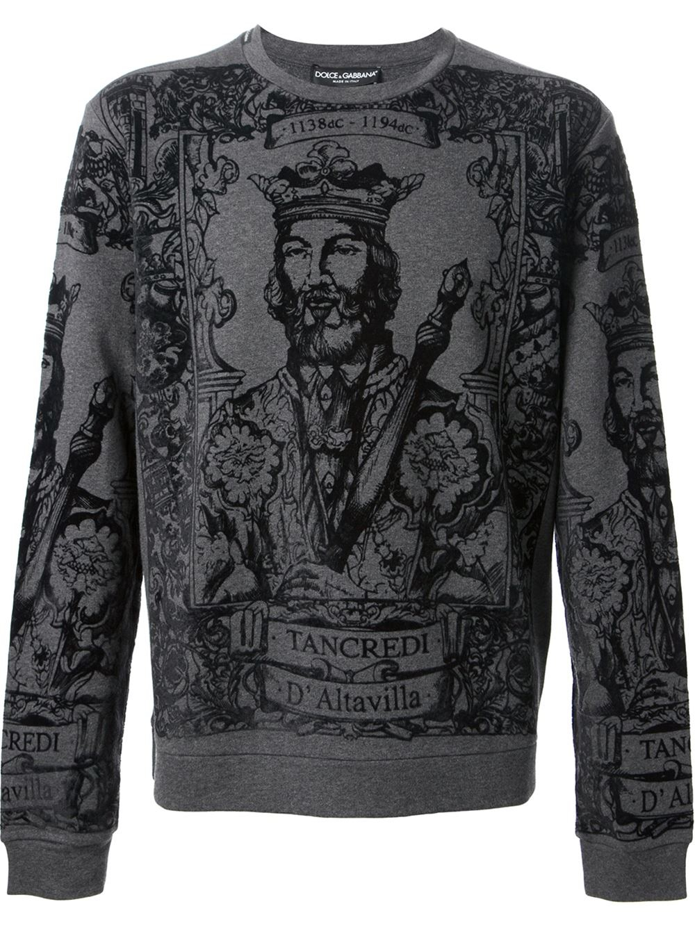 Dolce & Gabbana King Print Sweatshirt in Grey (Gray) for Men - Lyst