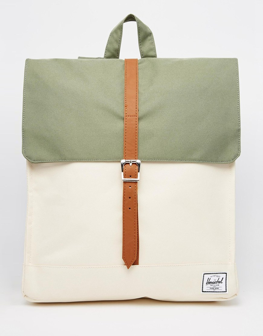 Herschel Supply Co. City Backpack In Khaki Colour Block in Green | Lyst