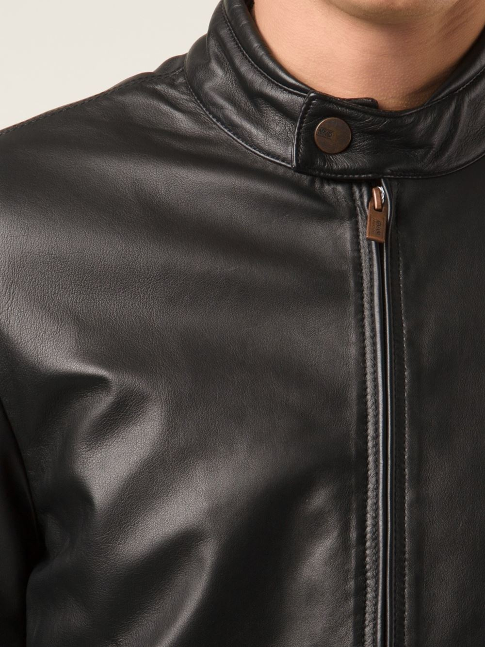 Armani Black Biker Jacket For Men