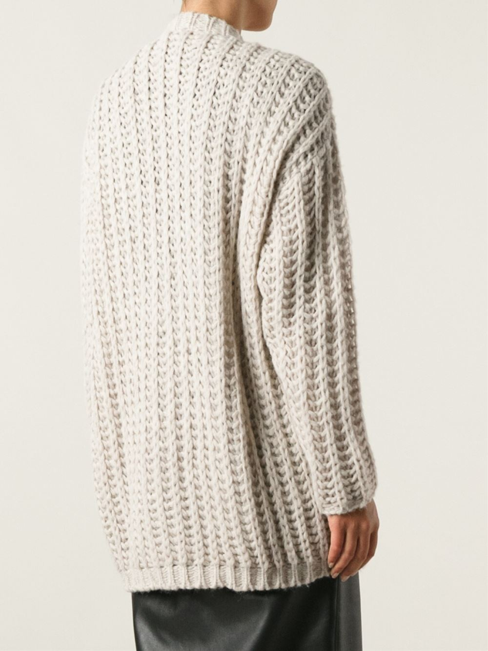 Nude Chunky Knit Cardigan in Natural | Lyst