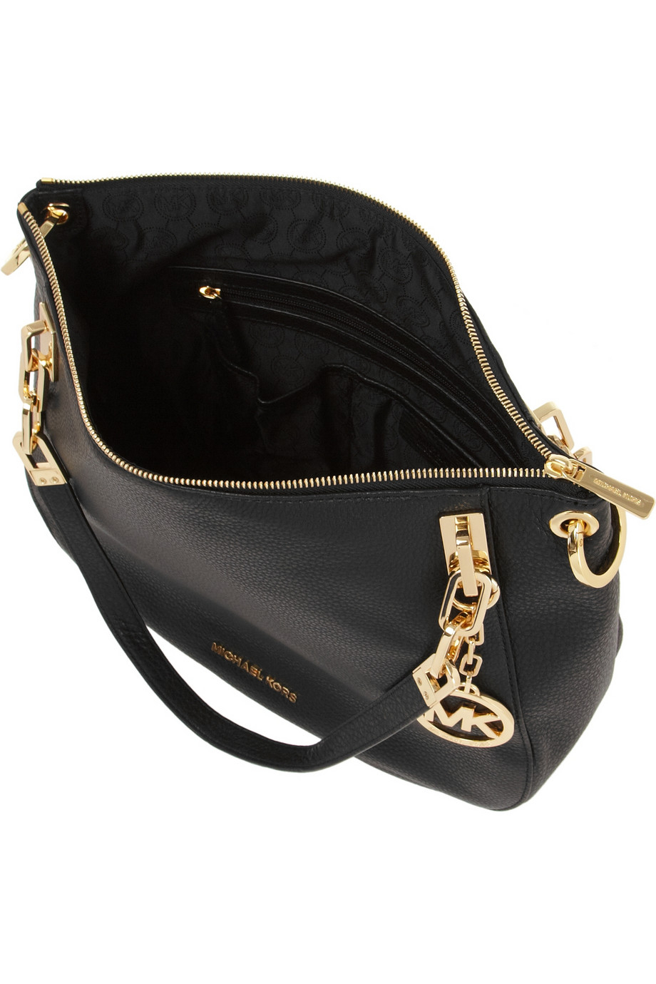 Lyst Michael Michael Kors Brooke Texturedleather Shoulder Bag in Black