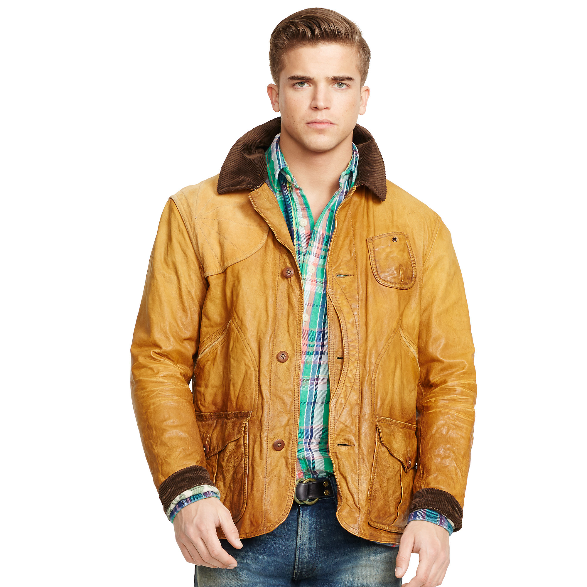 Polo Ralph Lauren Leather Hunting Jacket in Brown for Men | Lyst