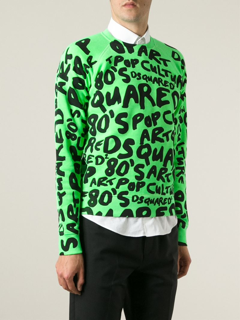 dsquared2 green sweatshirt