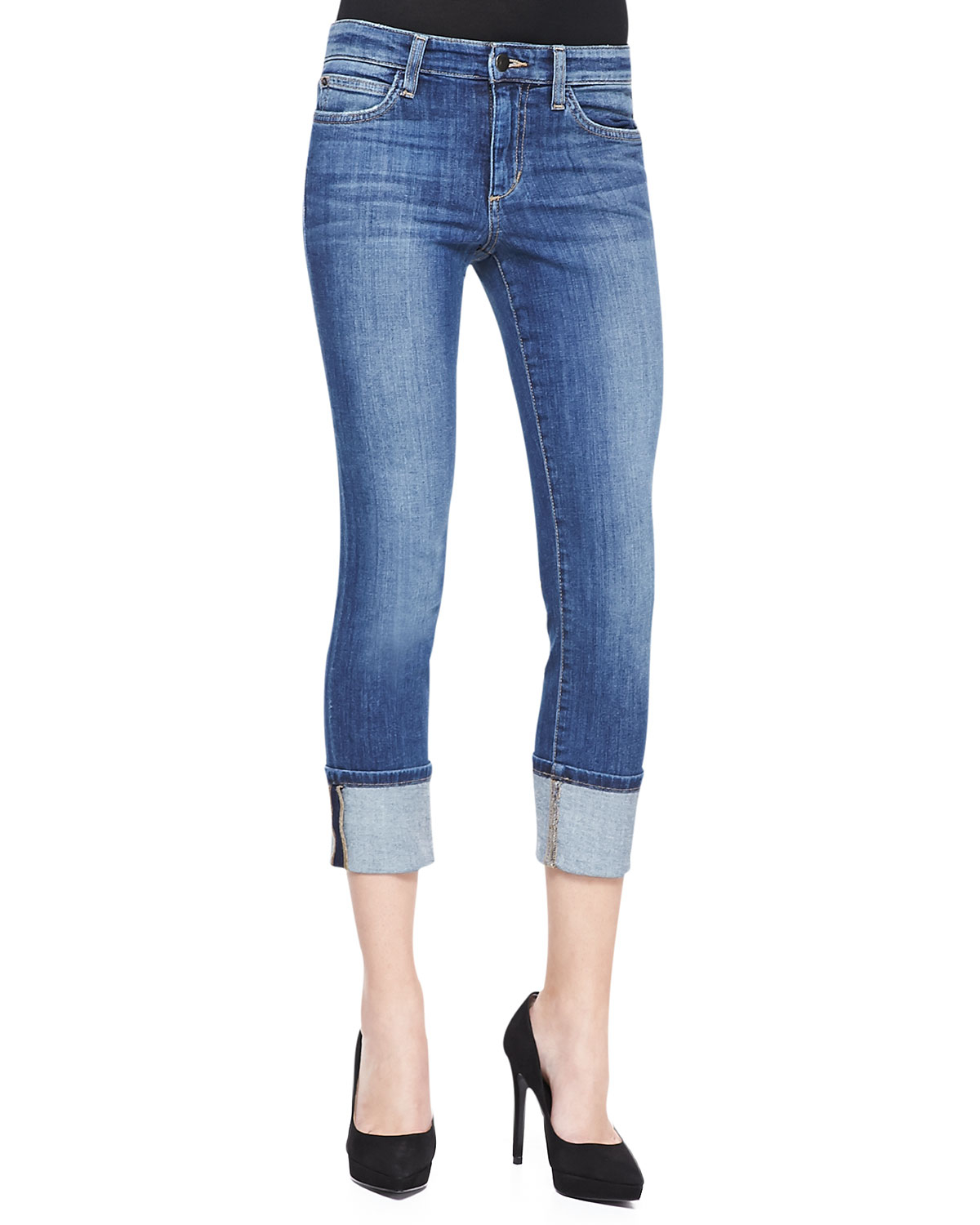 Lyst Joe'S Jeans Judi Faded Cuffed Skinny Jeans in Blue