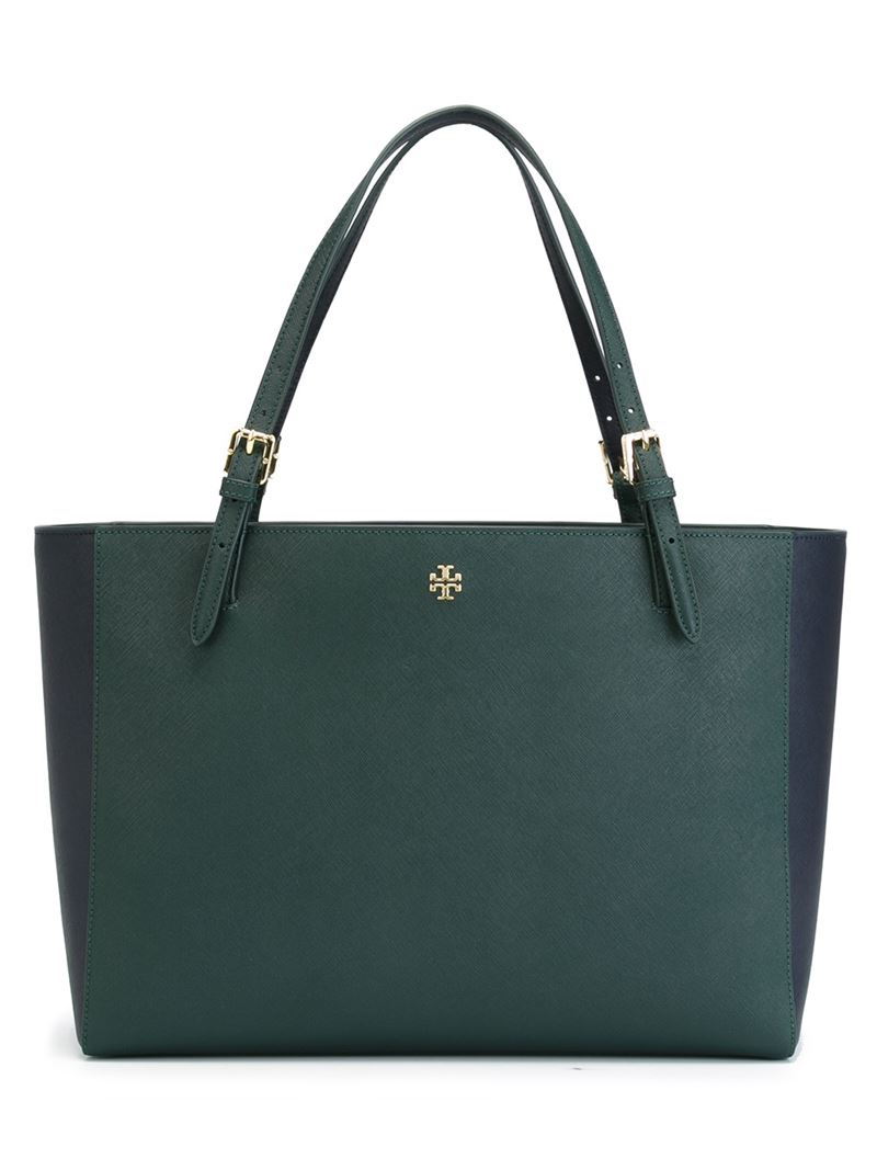 Tory Burch 'perry' Tote Bag in Green - Lyst