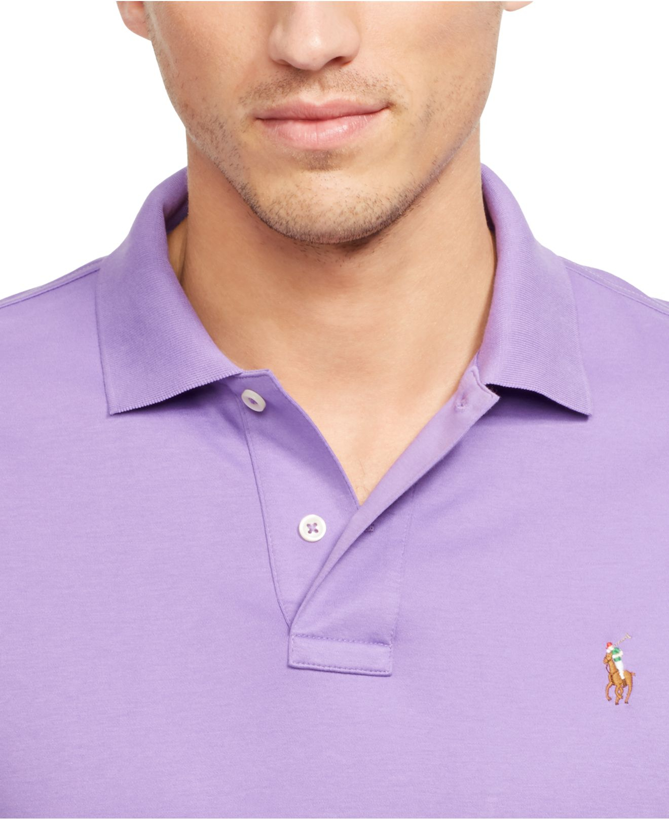 Polo Ralph Lauren Pima Soft-touch Polo Shirt in Purple for Men | Lyst
