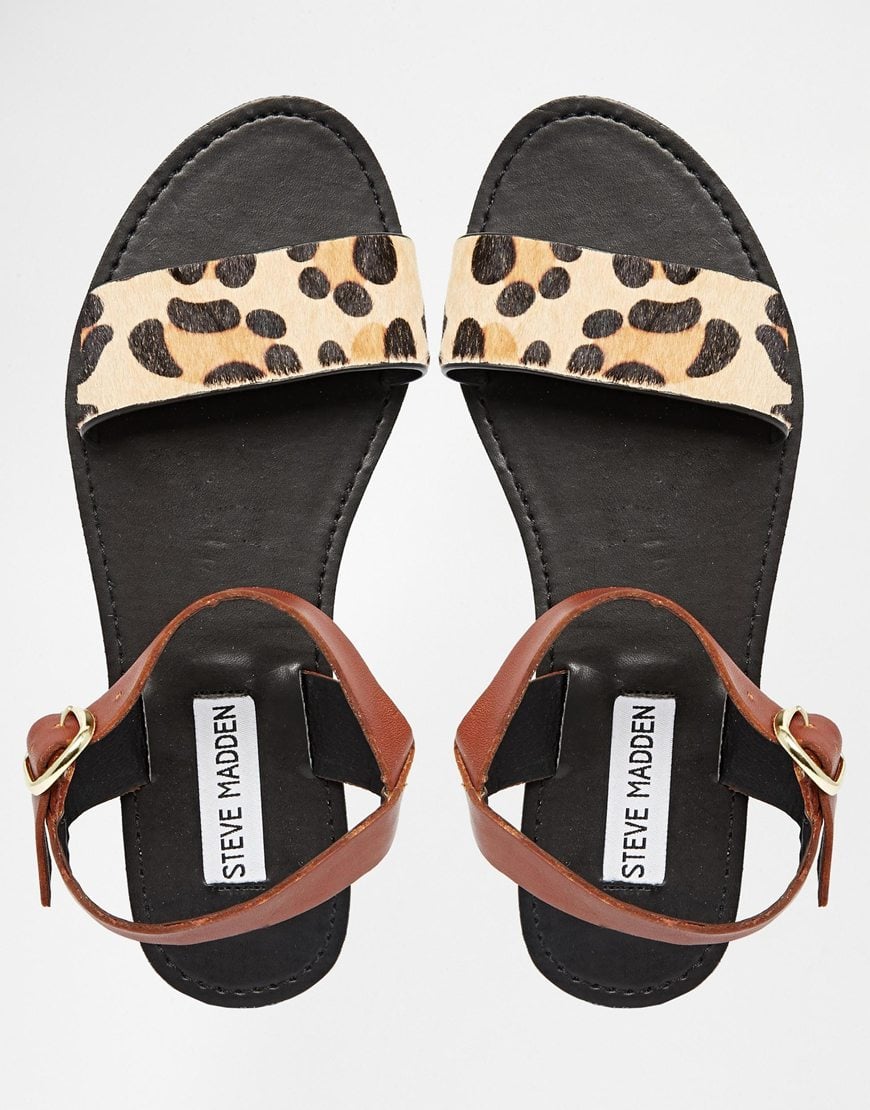 steve madden leopard flat sandals