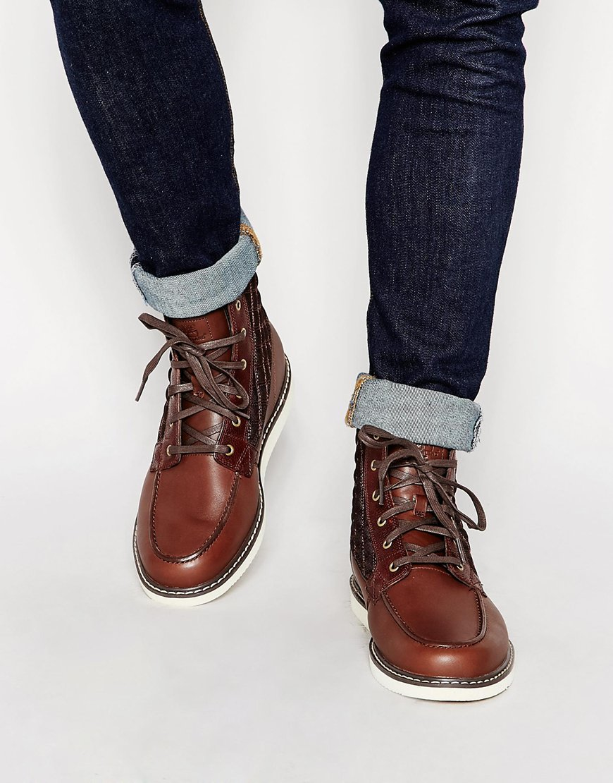 Timberland Newmarket Moc Toe Boots in Brown for Men | Lyst