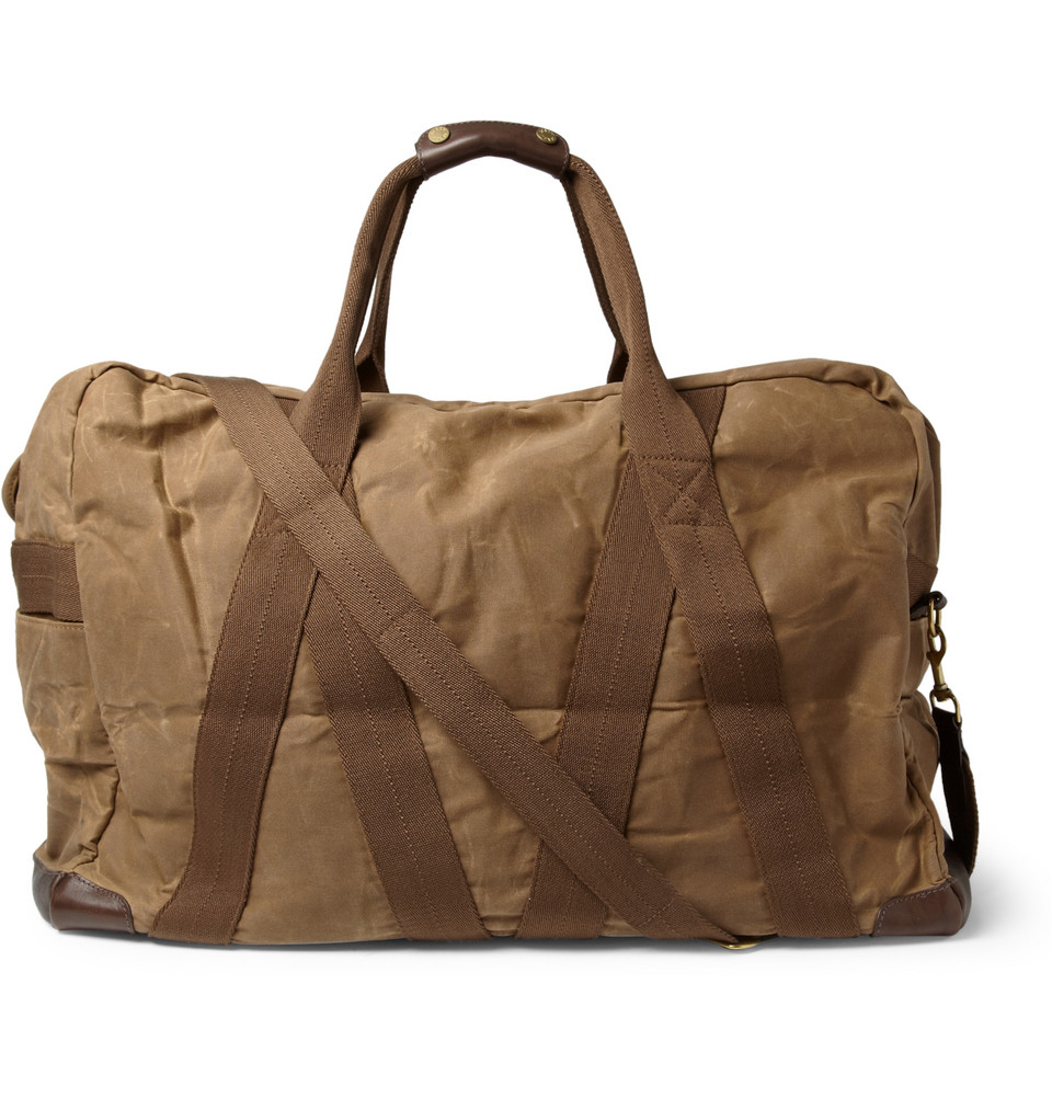 canvas and leather holdall