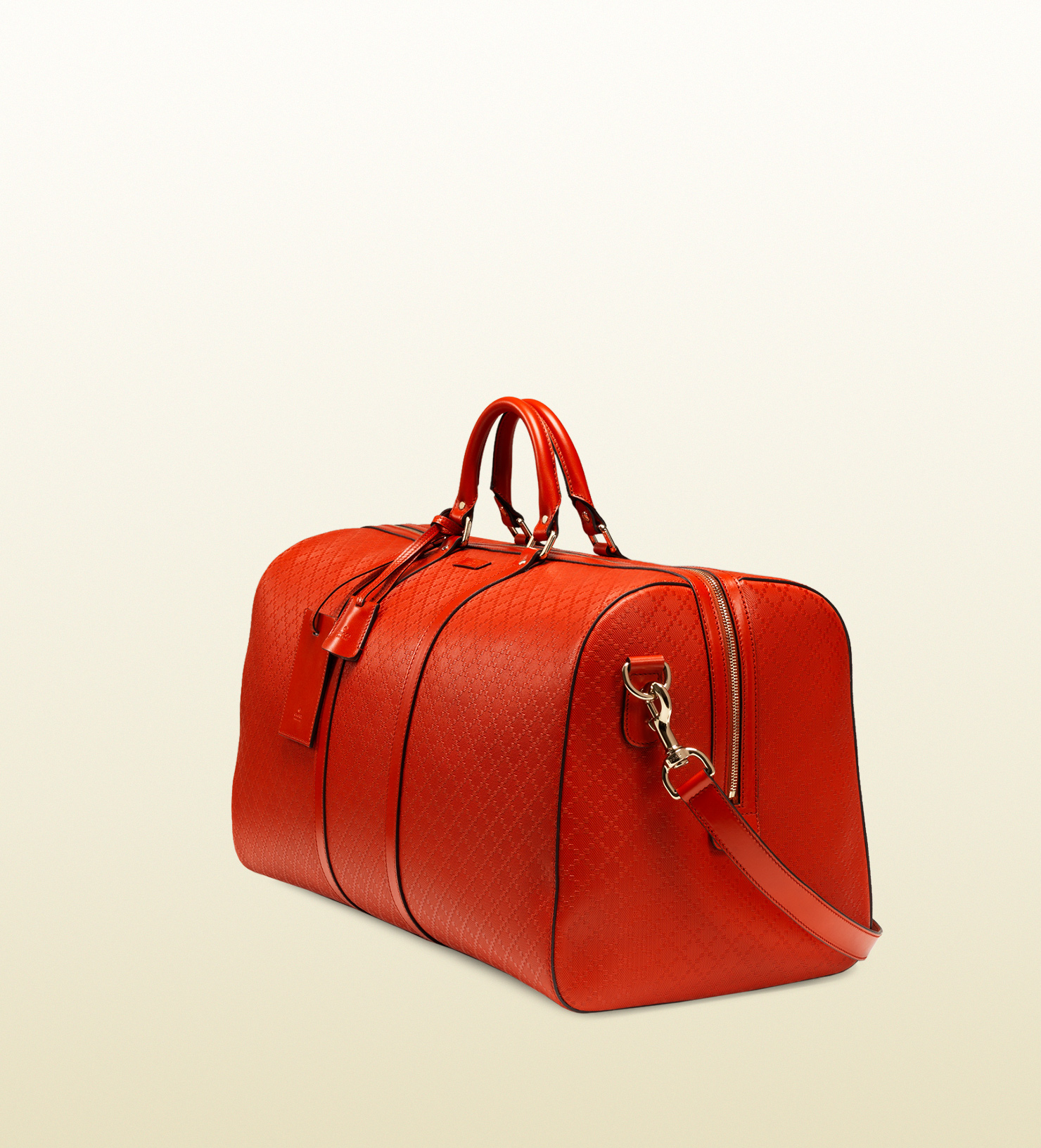 gucci red leather duffle bag