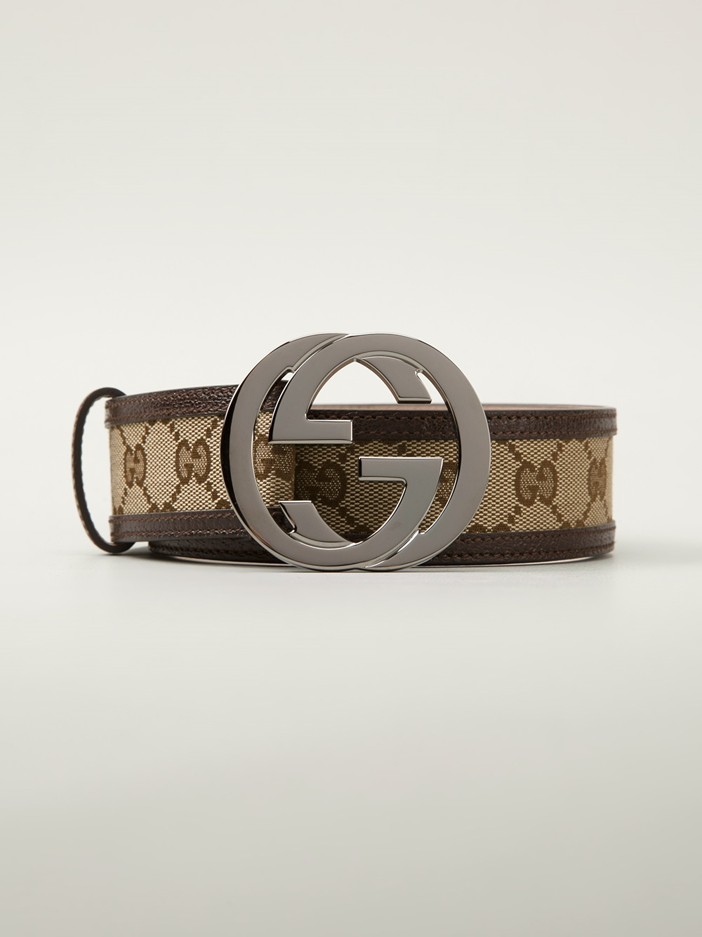 Gucci Monogram Belt in Brown for Men | Lyst