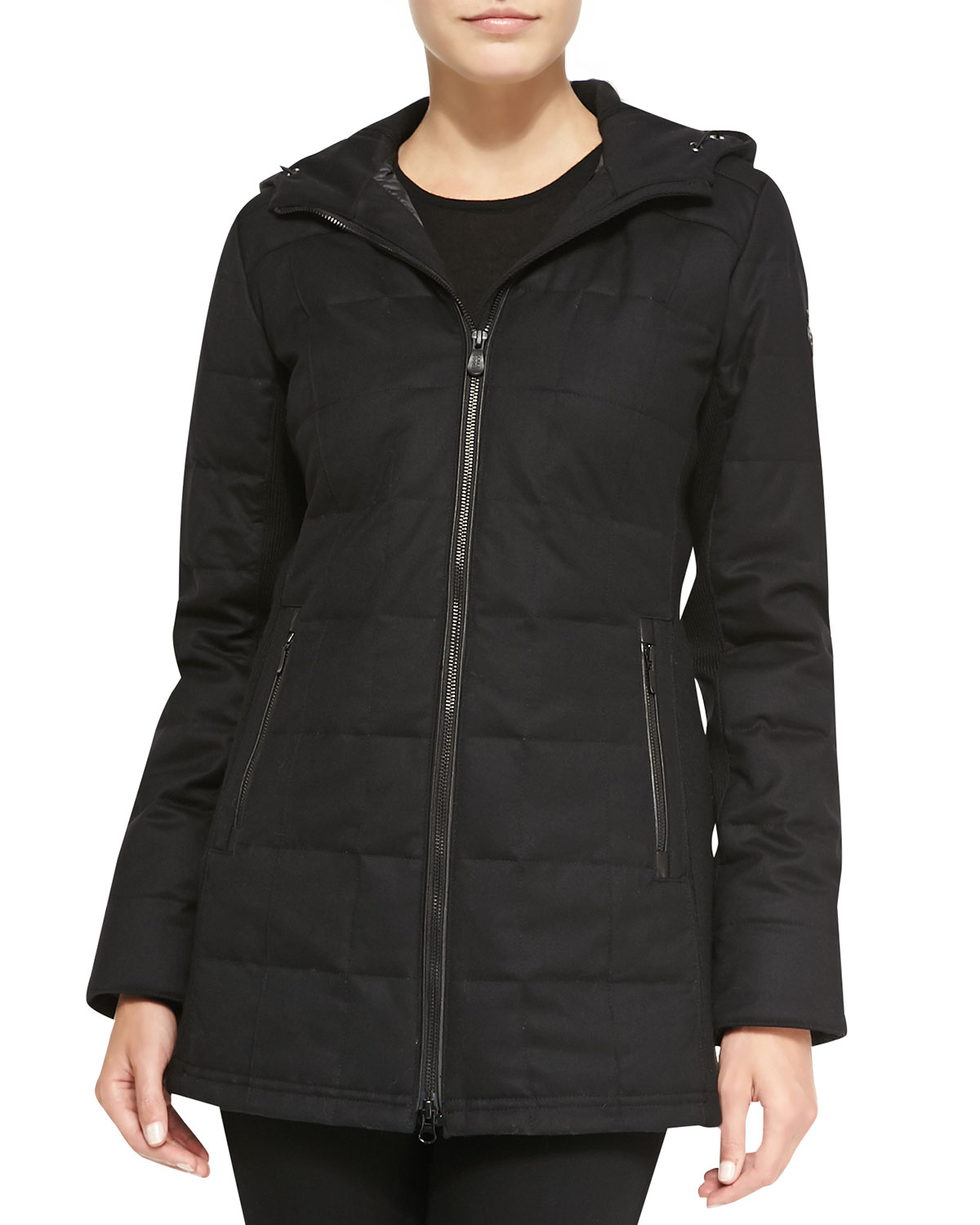 Canada Goose Synthetic Sable Quilted Zip Hoodie in Black - Lyst