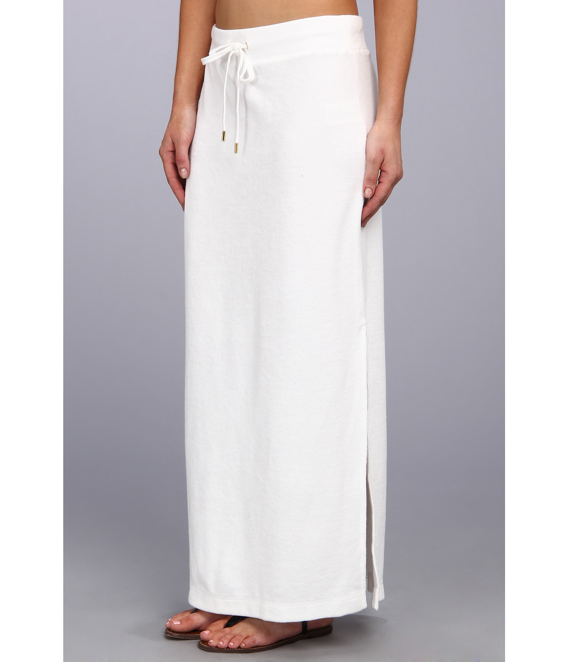 Michael michael kors Terry Cloth Maxi Skirt W Side Slits in White Lyst