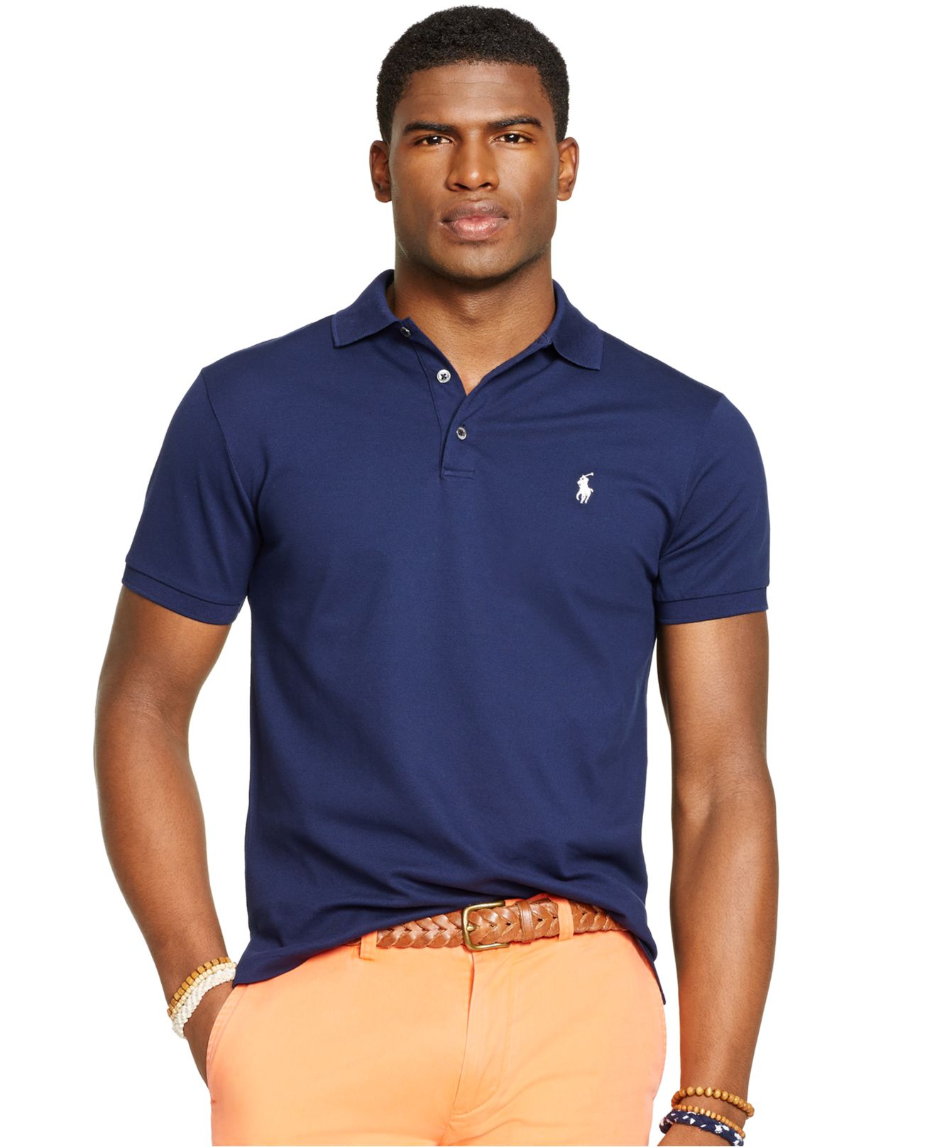 ralph lauren custom fit stretch mesh polo