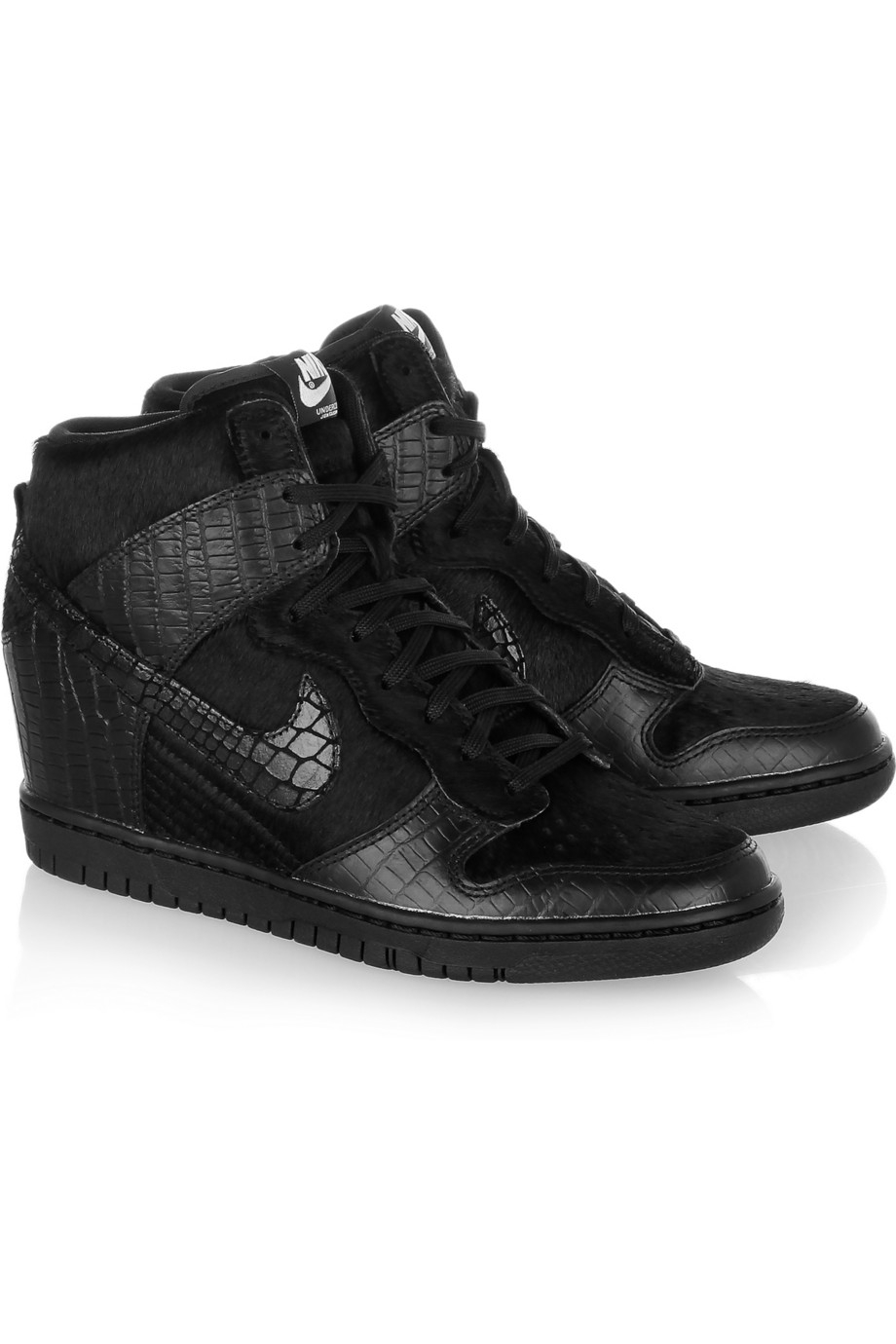 Gelach Assimileren Rationalisatie Nike Undercover Dunk Sky Hi Leather and Faux Calf Hair Sneakers in Black |  Lyst