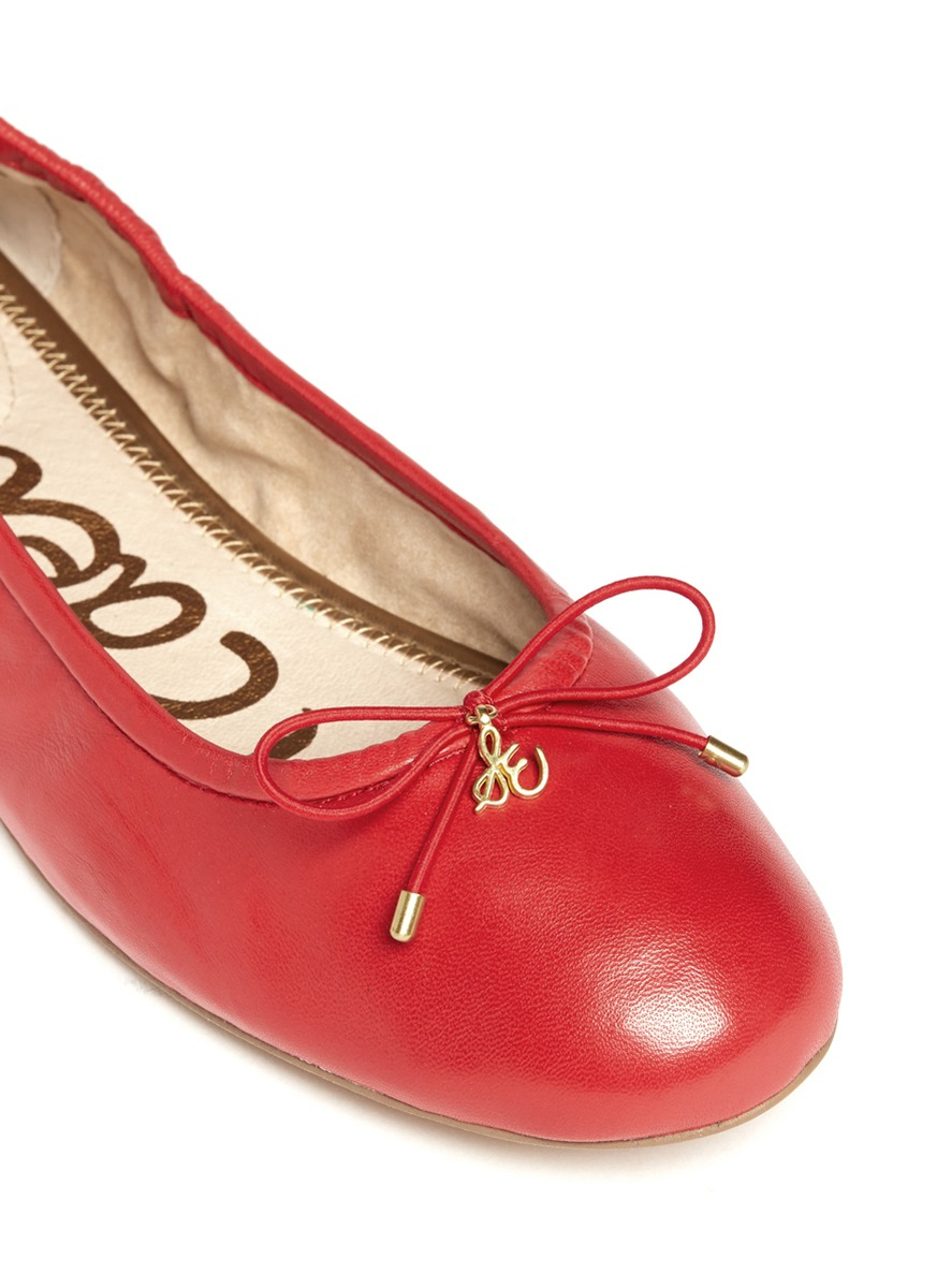 Sam Edelman 'felicia' Leather Ballet Flats in Red | Lyst