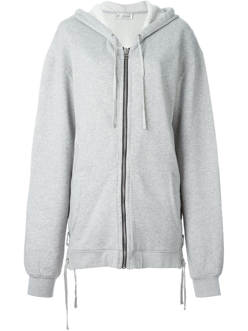 oversized grey zip hoodie