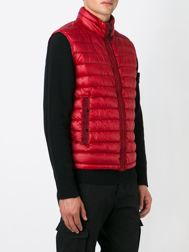Stone Island Padded Gilet in Red for Men - Lyst