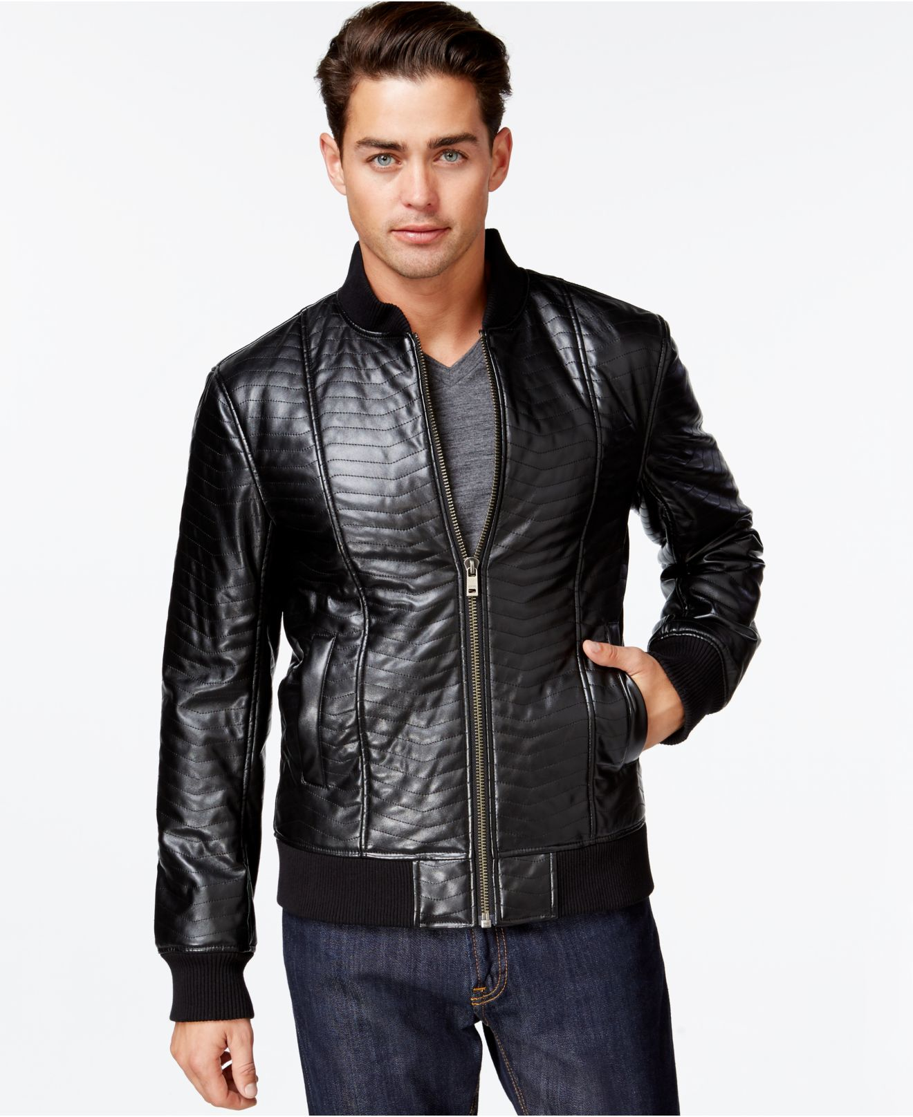 leather guess jacket