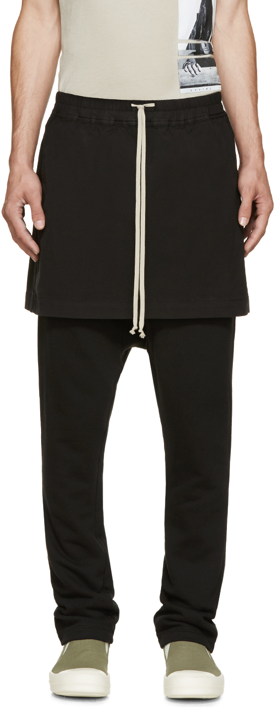 Rick Owens DRKSHDW Black Kilt Trousers for Men | Lyst