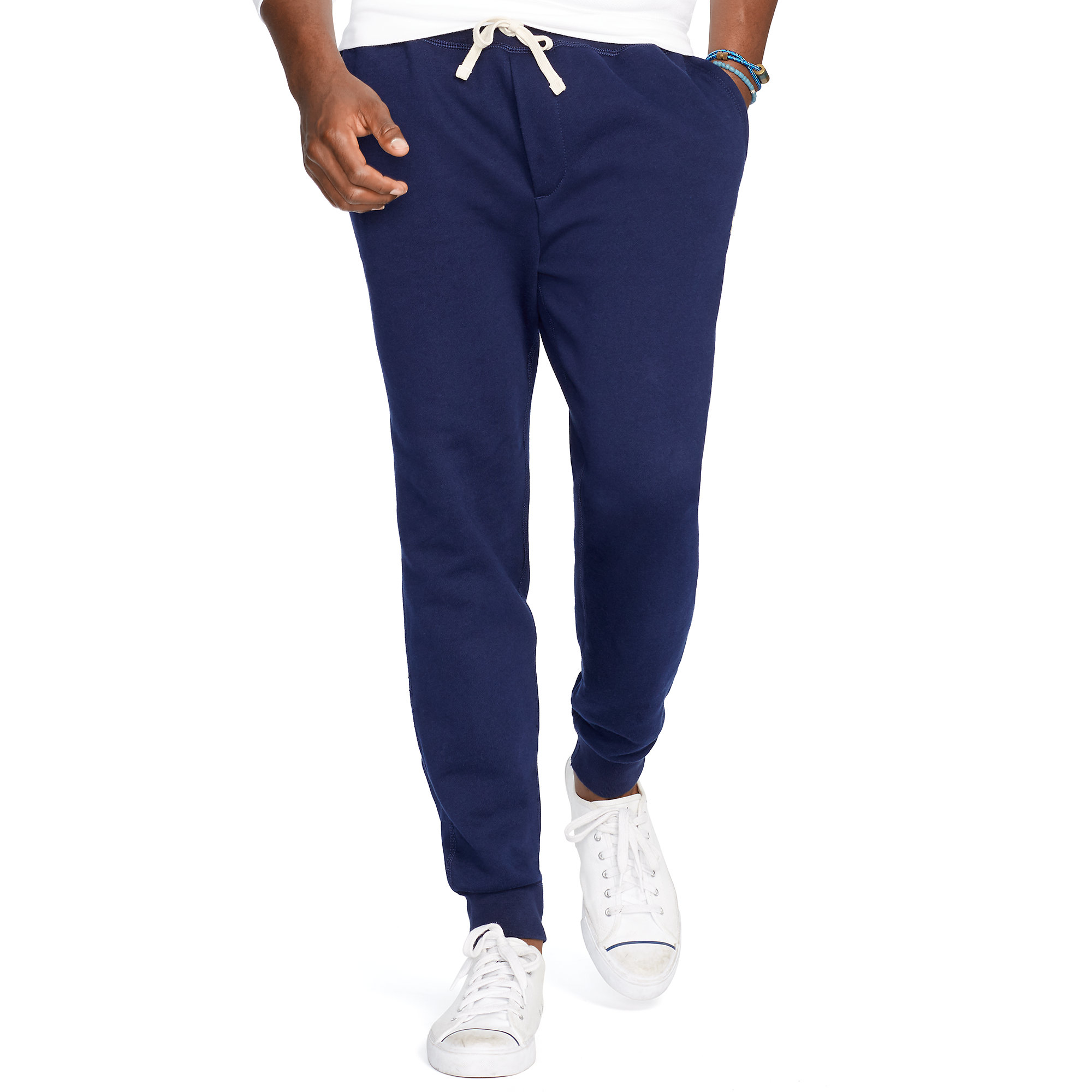 polo cotton blend fleece pants