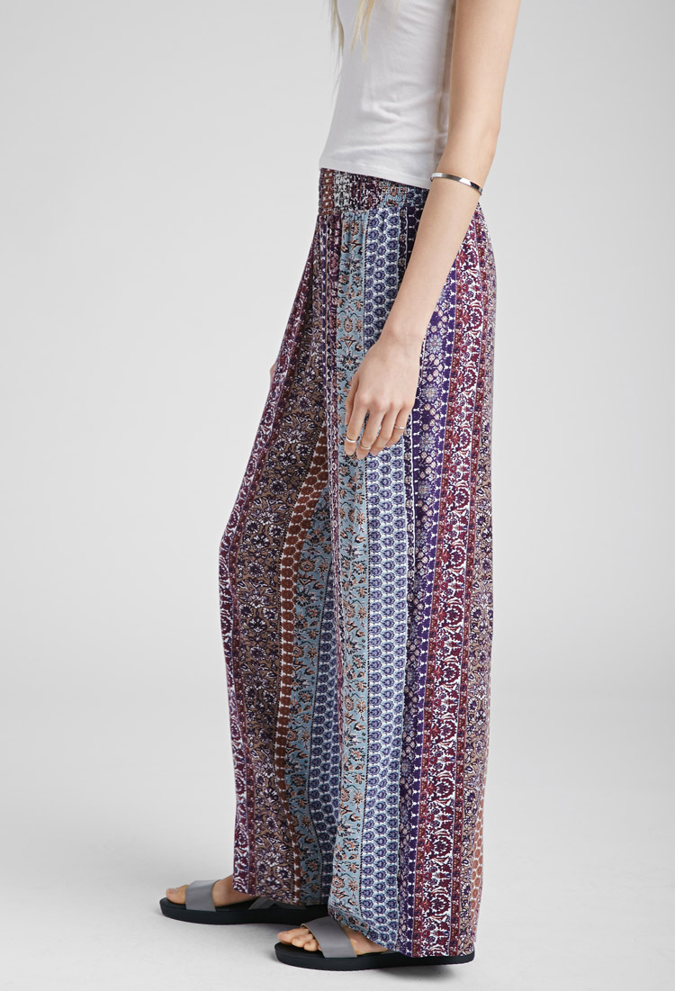 purple wide leg trousers