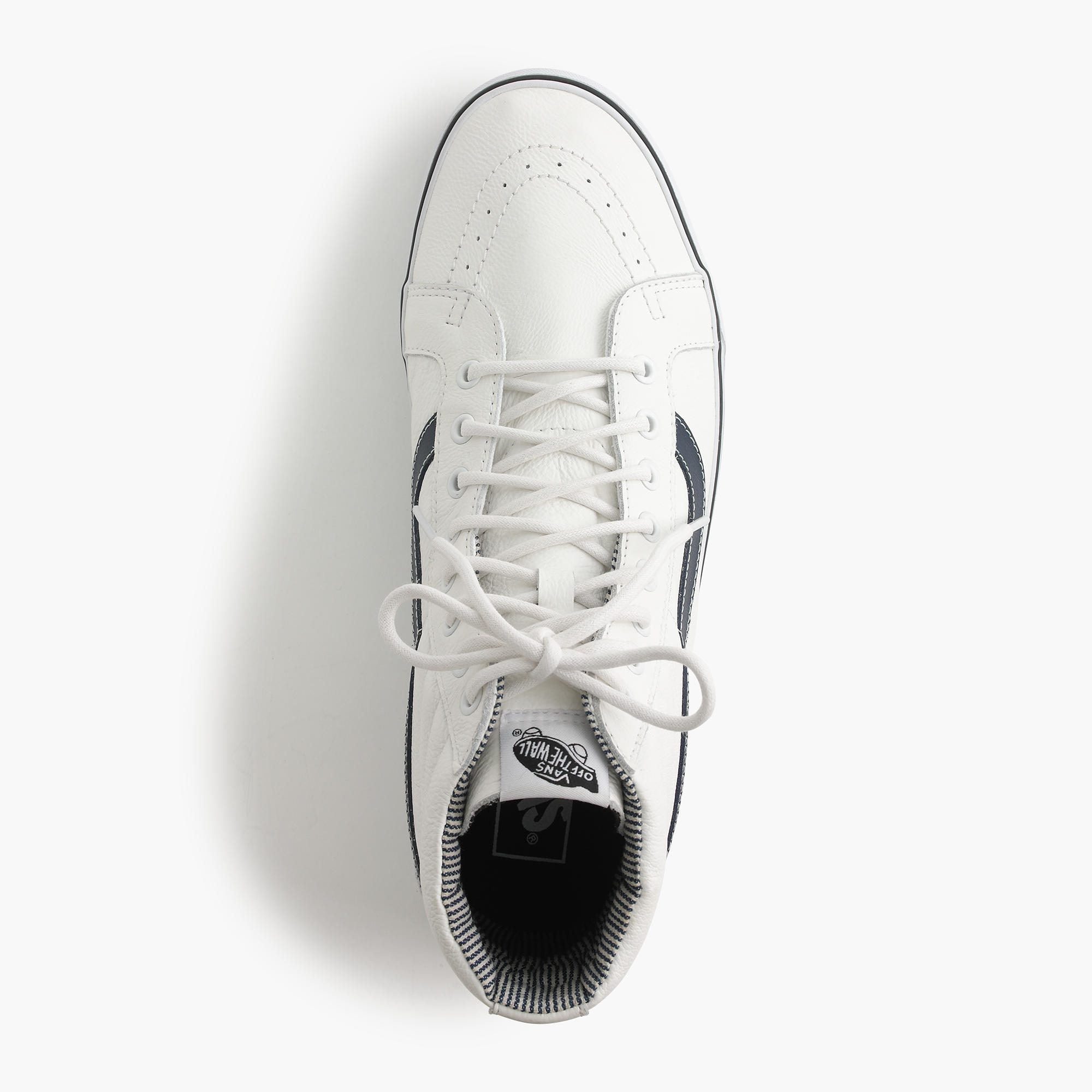 J.Crew Vans Sk8-hi Leather Sneakers in White for Men | Lyst