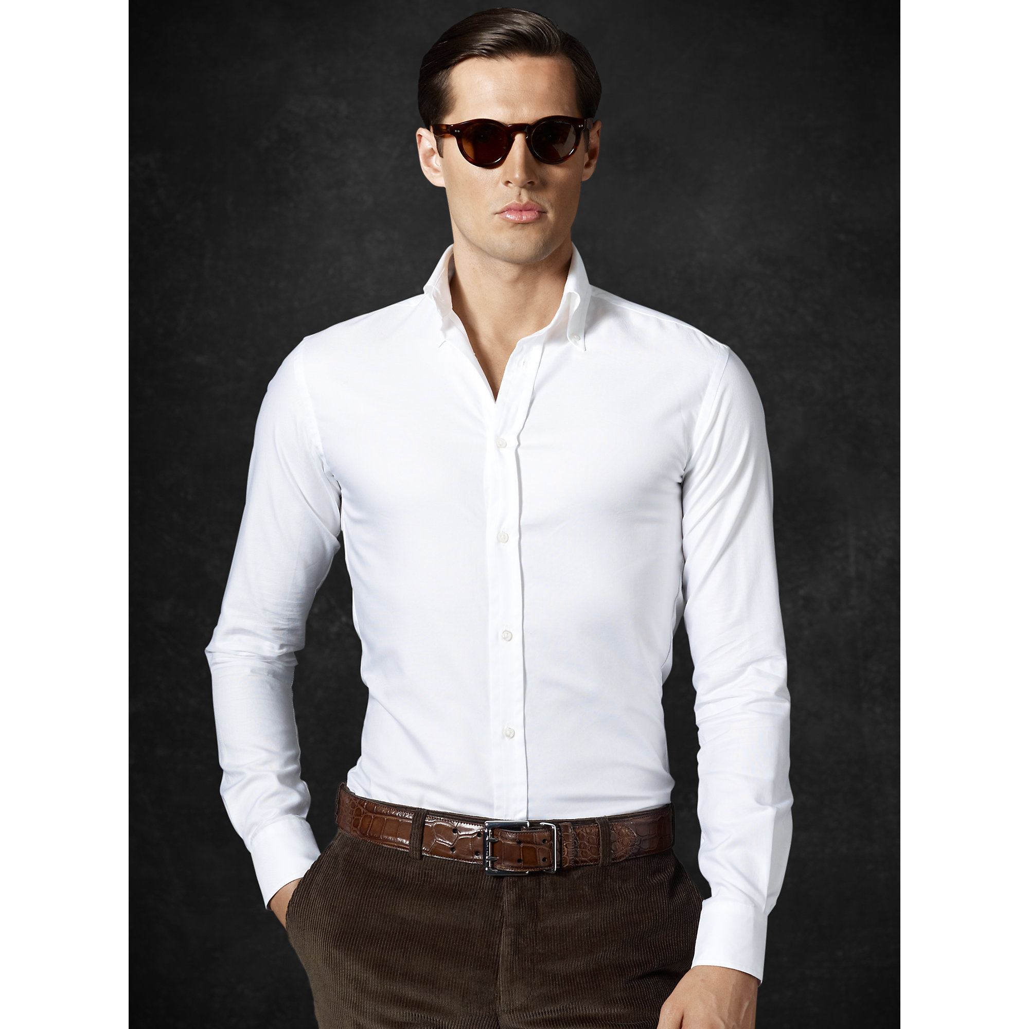 ralph lauren purple label white shirt