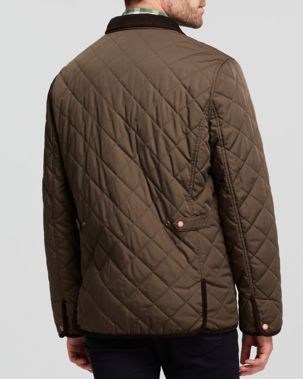 Cole Haan Quilted Barn Jacket in Brown for Men - Lyst