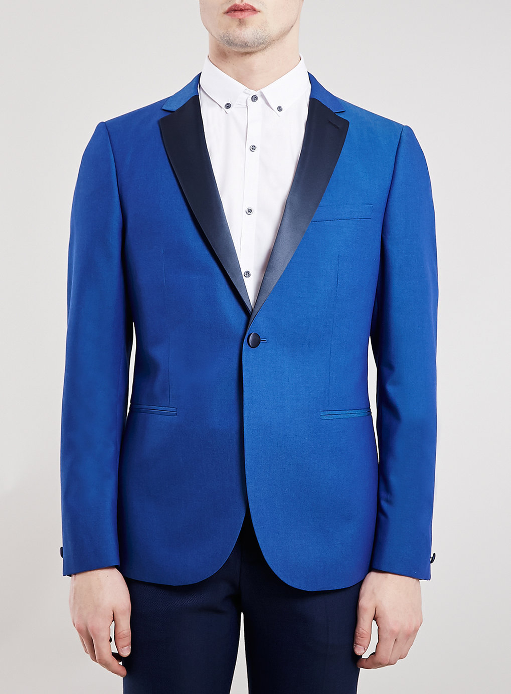 TOPMAN Premium Cobalt Blue Skinny Fit Tuxedo Jacket for Men - Lyst
