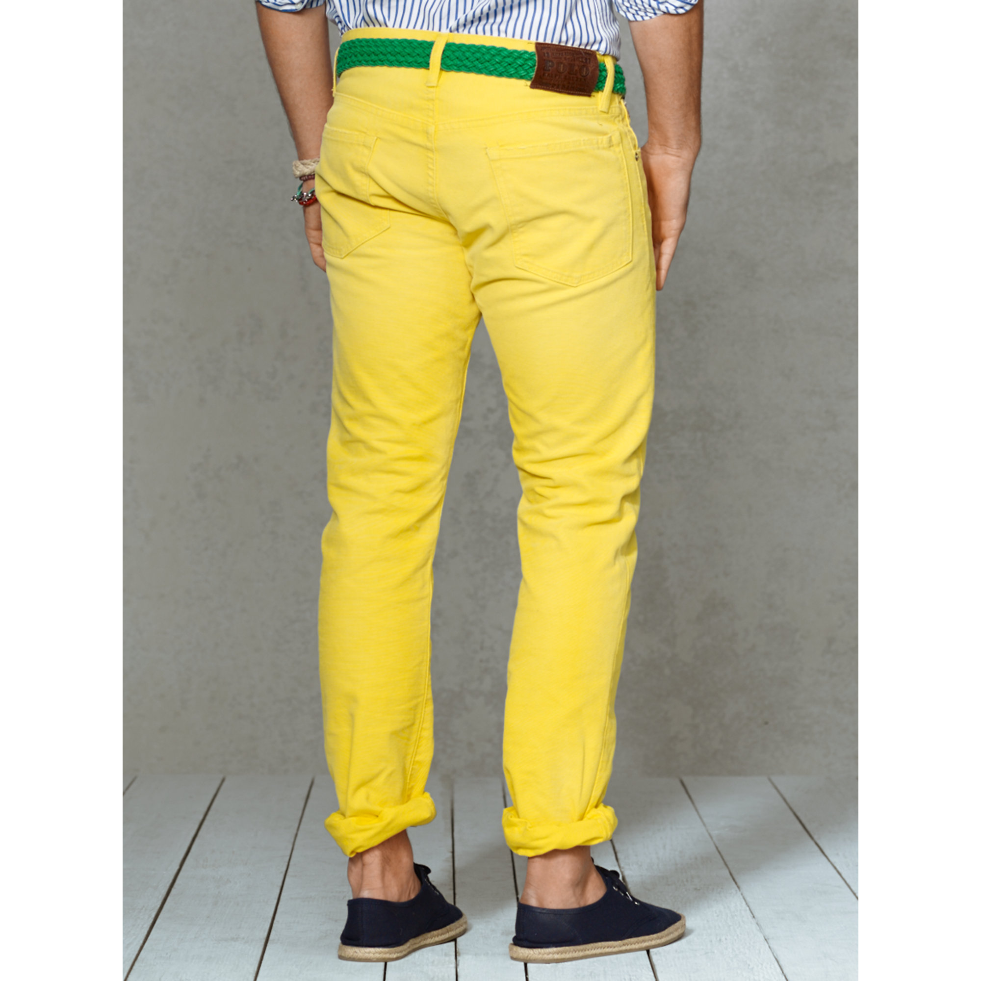 Polo Ralph Lauren Slim-fit Canvas Varick Jean in Yellow for Men | Lyst