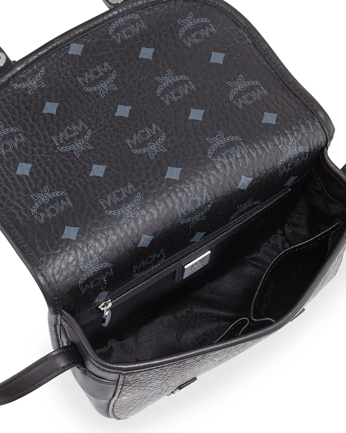 MCM Color Visetos Crossbody Flap Messenger Bag in Black - Lyst