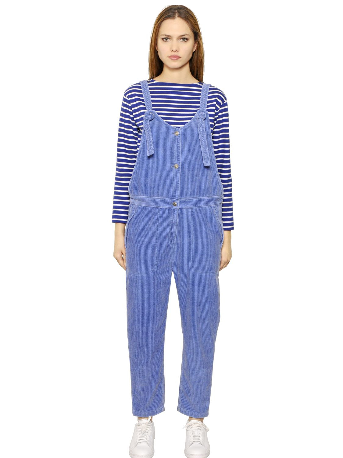 blue corduroy overalls