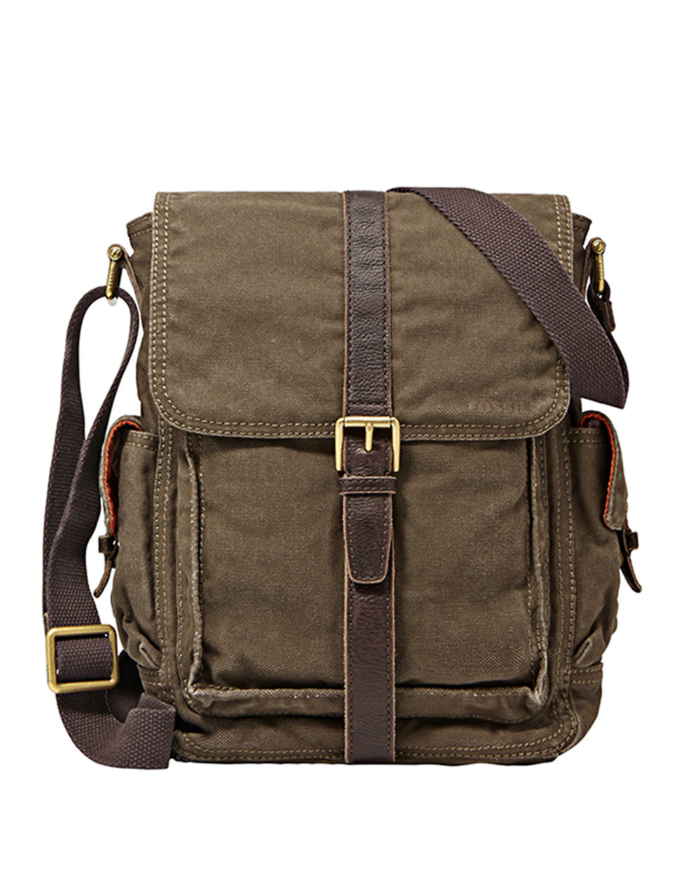 Fossil Leather-Trimmed North/South Commuter Bag in Green for Men - Lyst