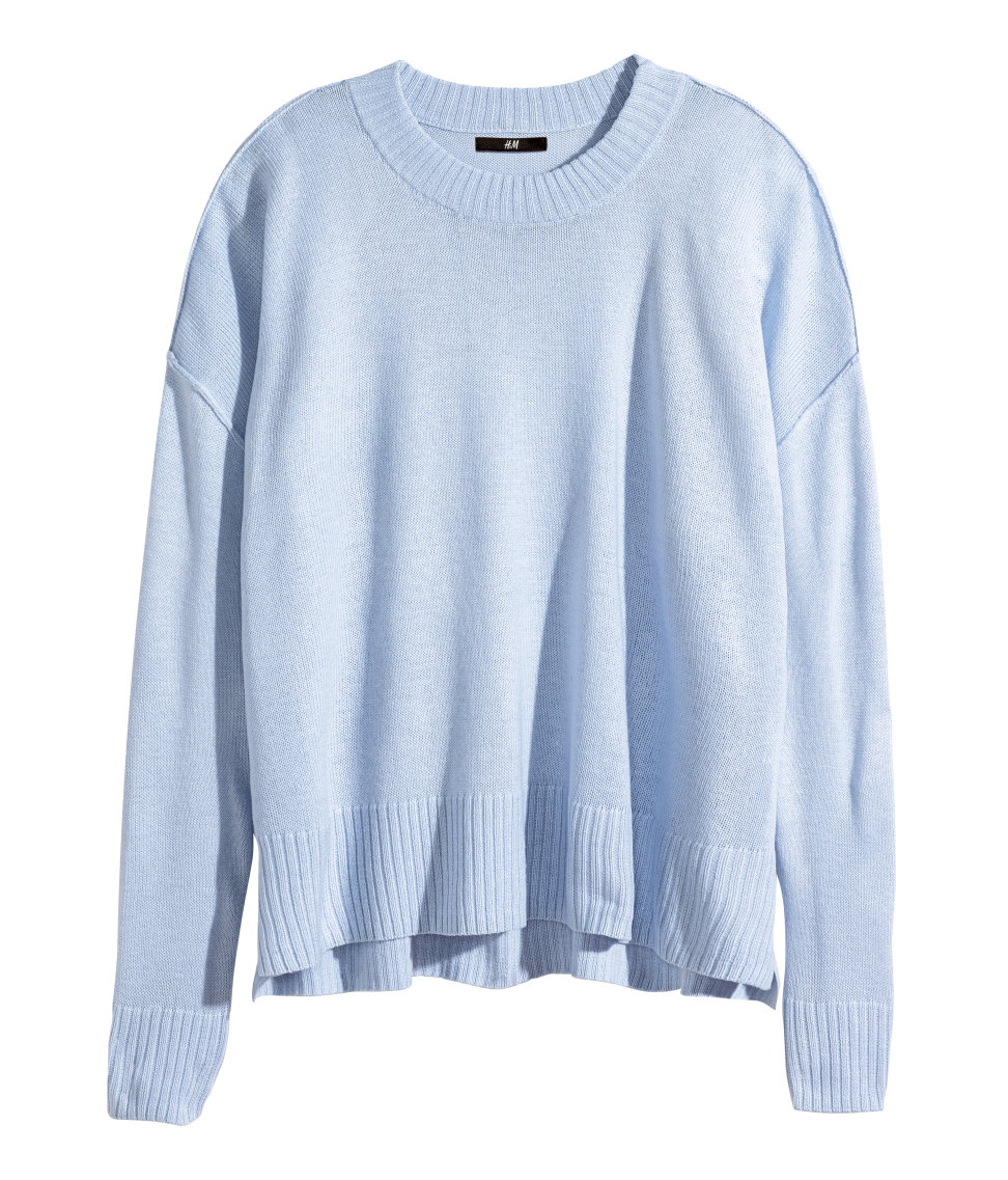 blue fine knit jumper