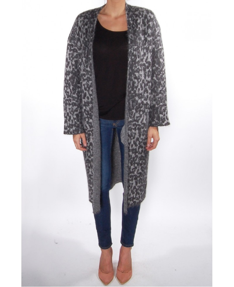 By Malene Birger Cameliu Leopard Cardigan in Black - Lyst