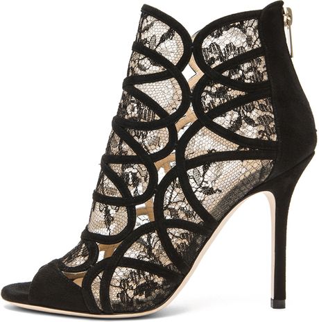 black lace bootie