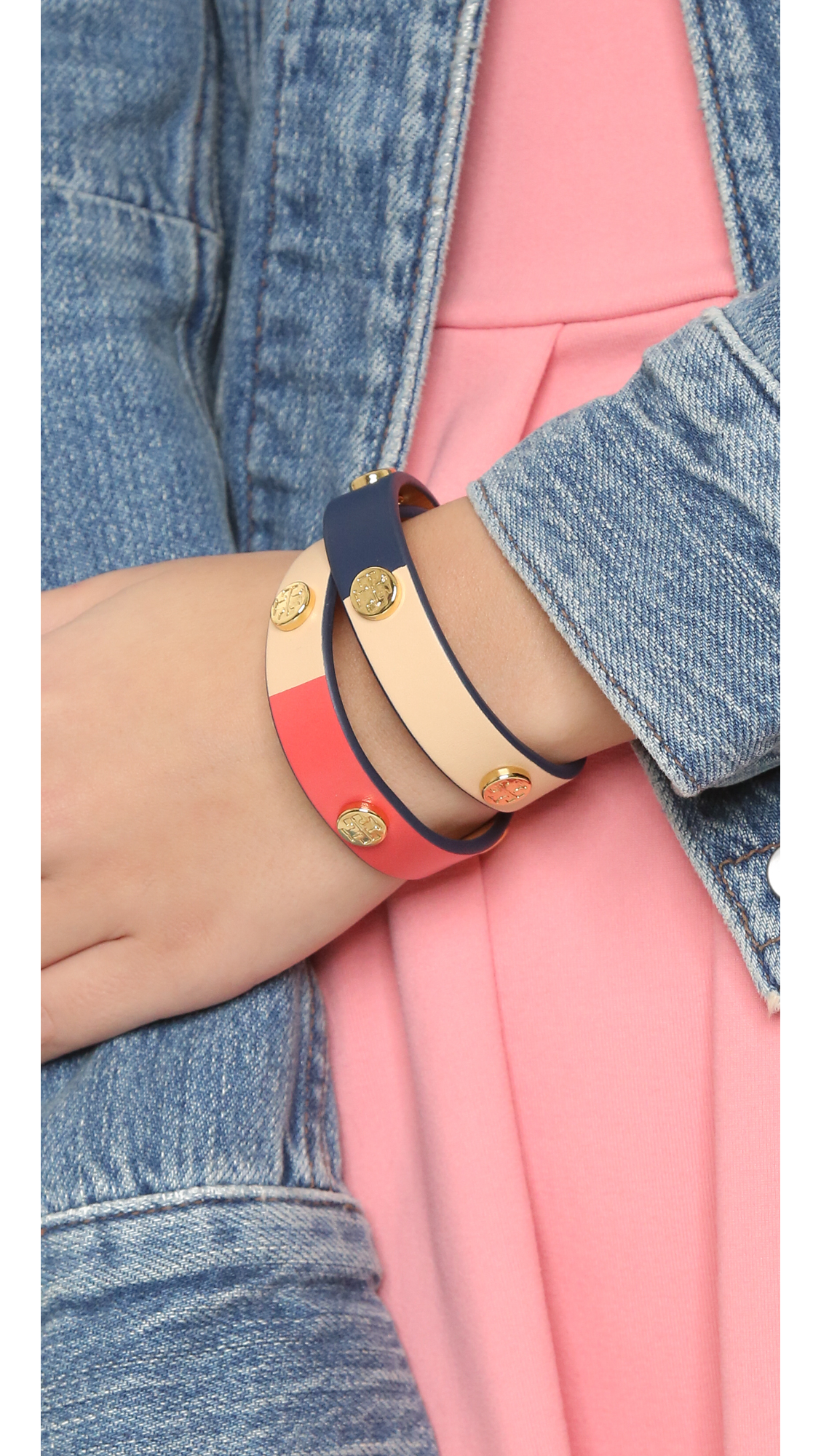 double wrap logo stud bracelet